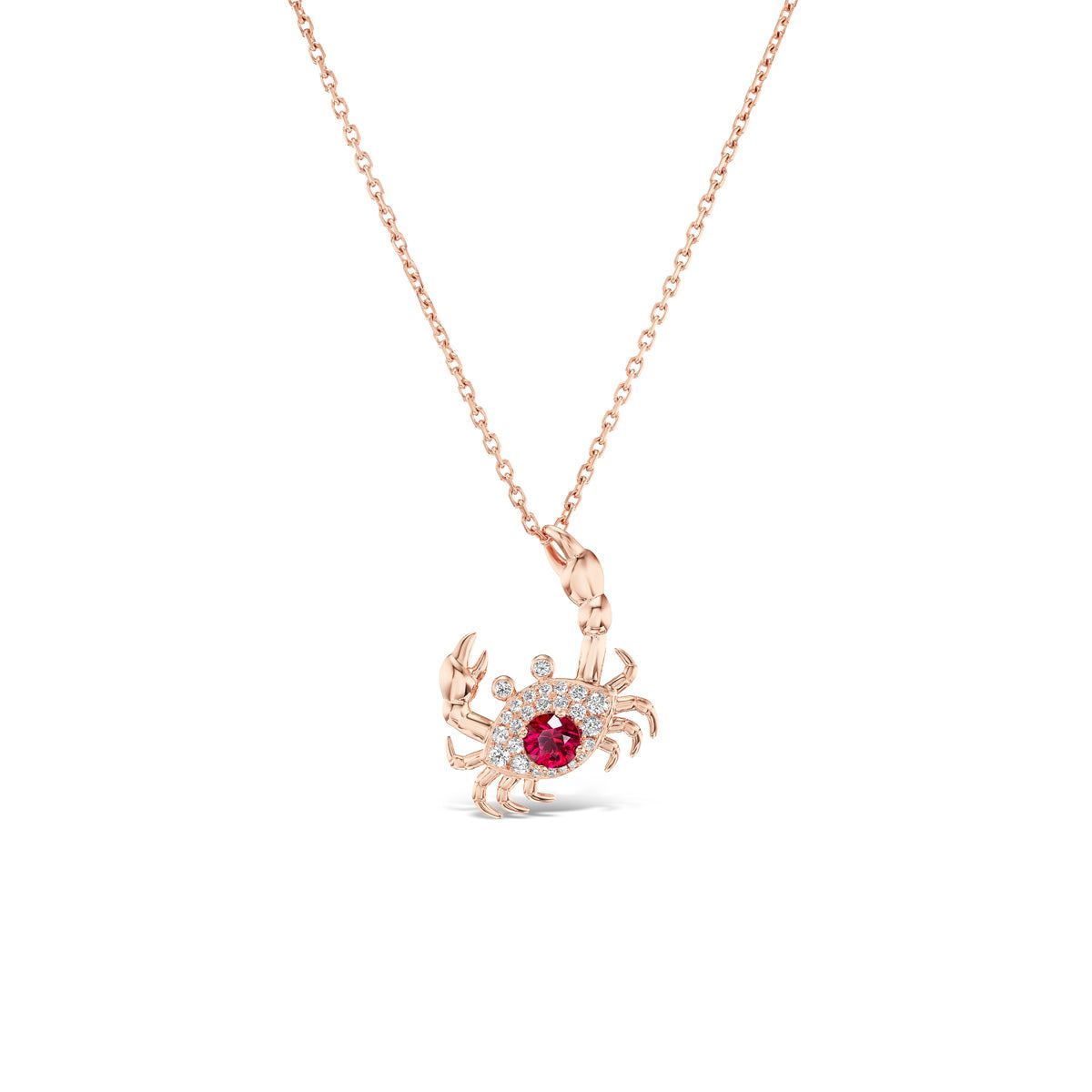 Burmese Ruby Crab Pendant