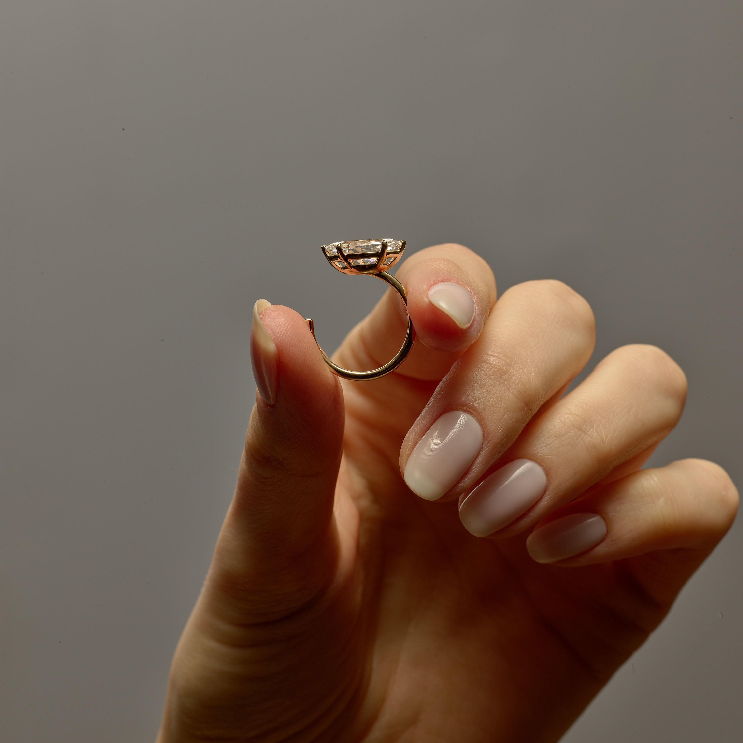 Marquise Lab Diamond Floating Ring