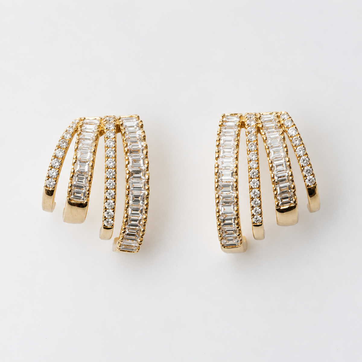 Quad Arc Diamond Earrings
