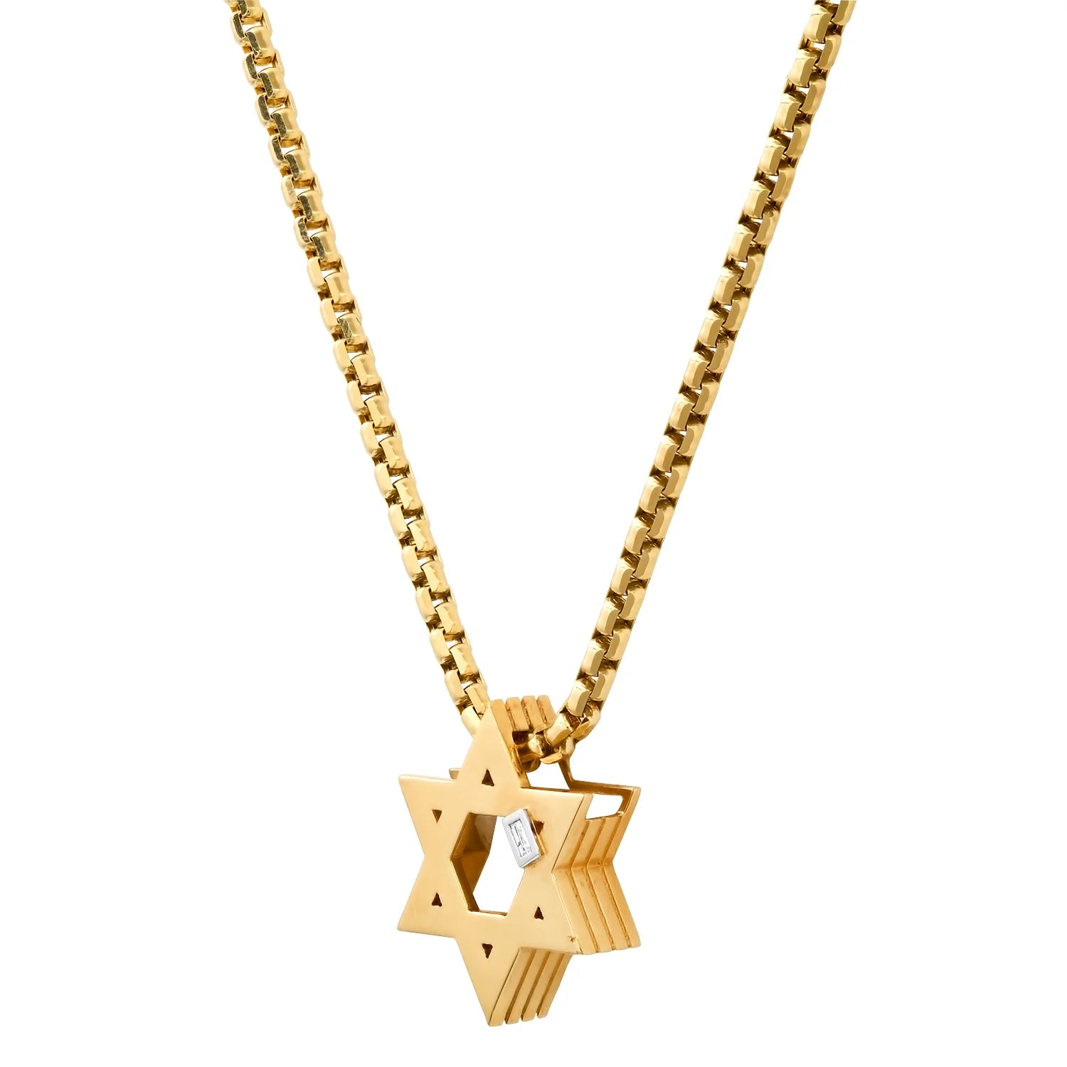 Star of David Ribbed Pendant