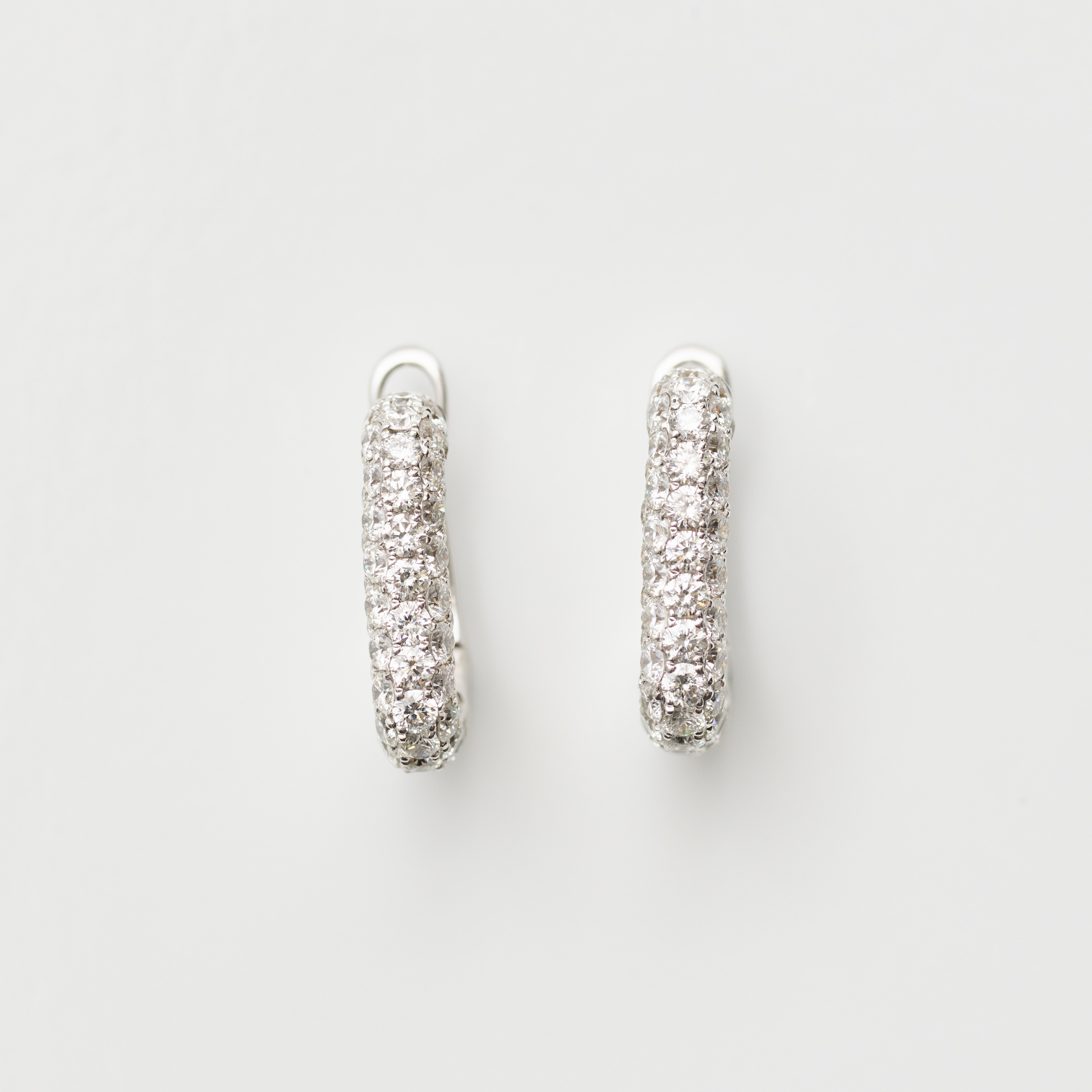 Rectangular Pave-Diamond Hoops