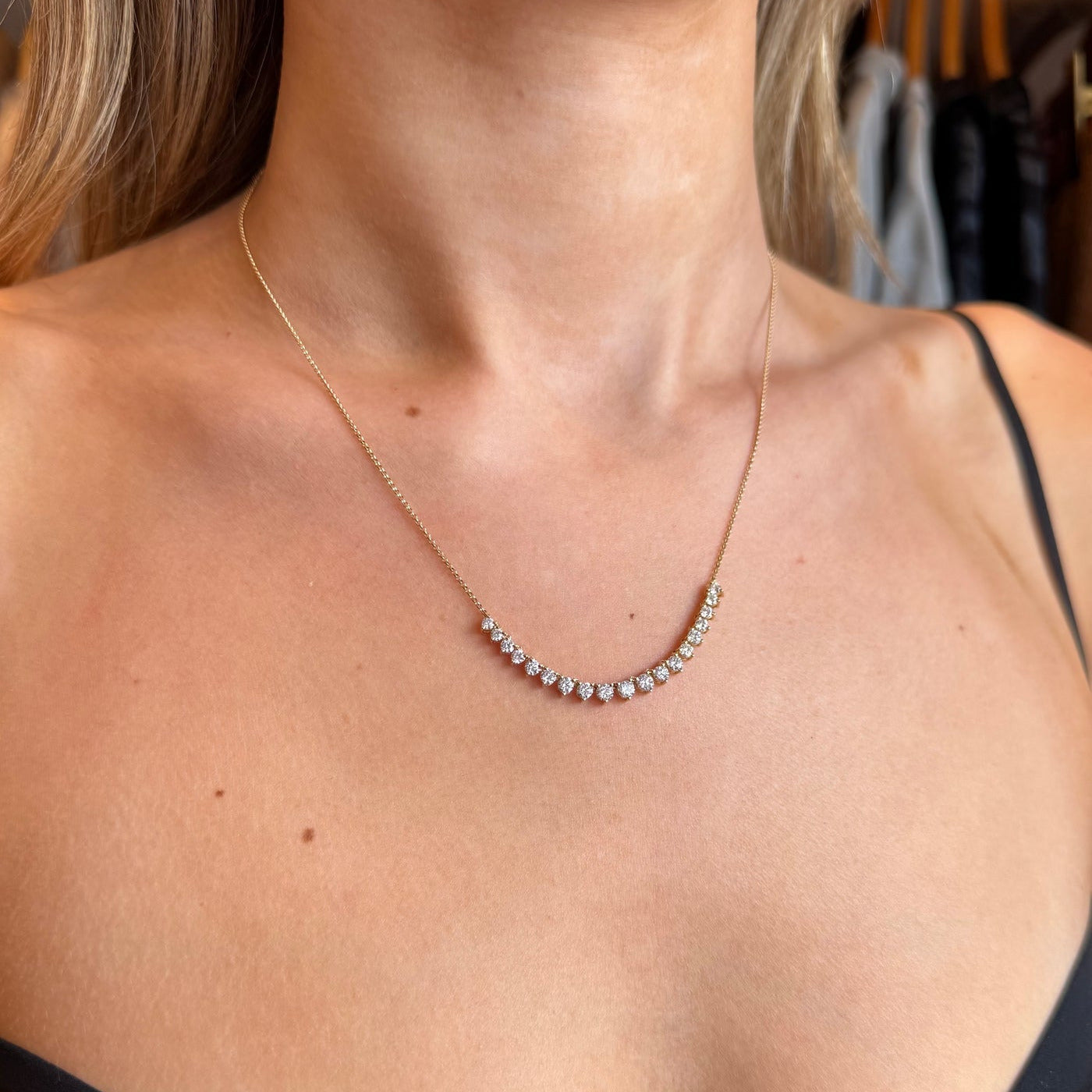 Diamond Claw-Set Chain Necklace