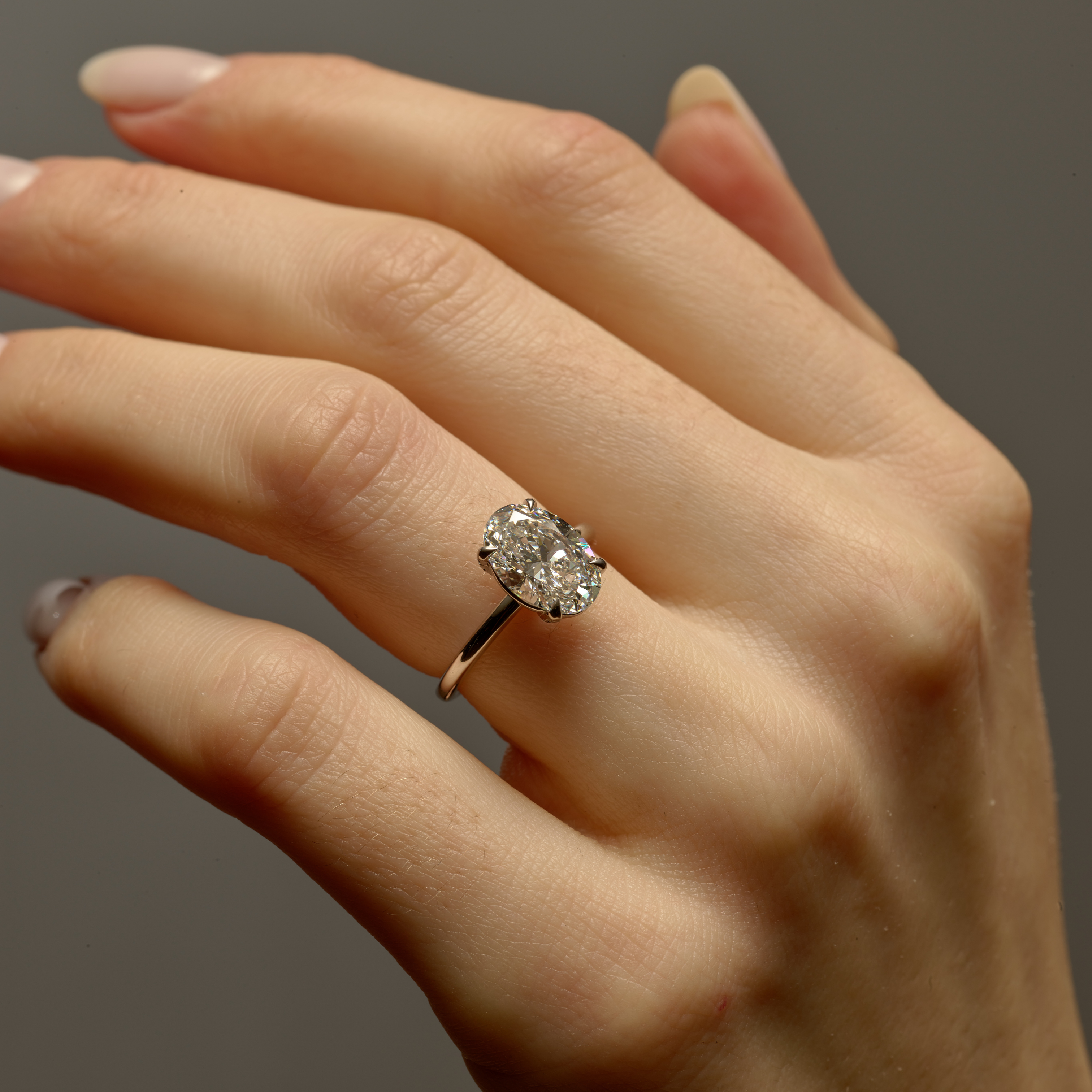 Oval Lab Diamond Solitaire Ring