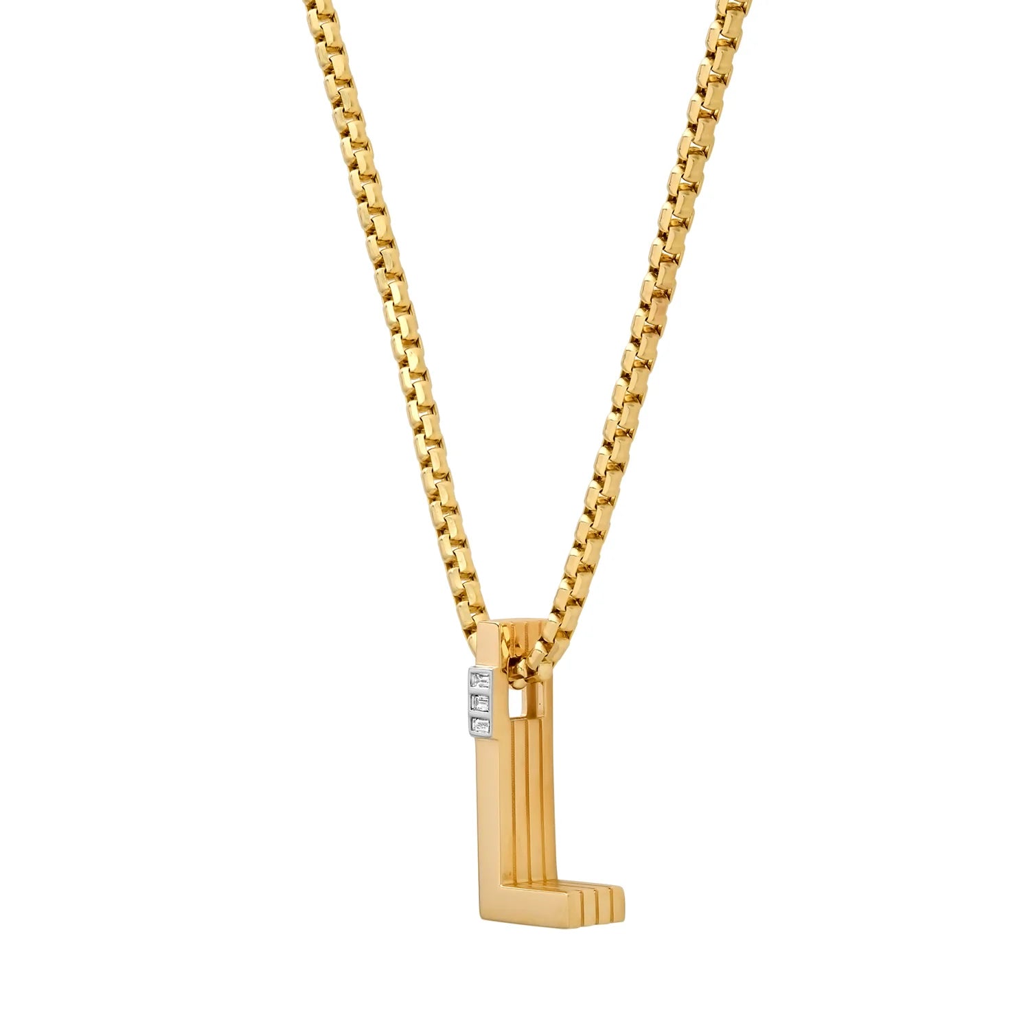 Slide-On Grandsize Ribbed Initial Pendant