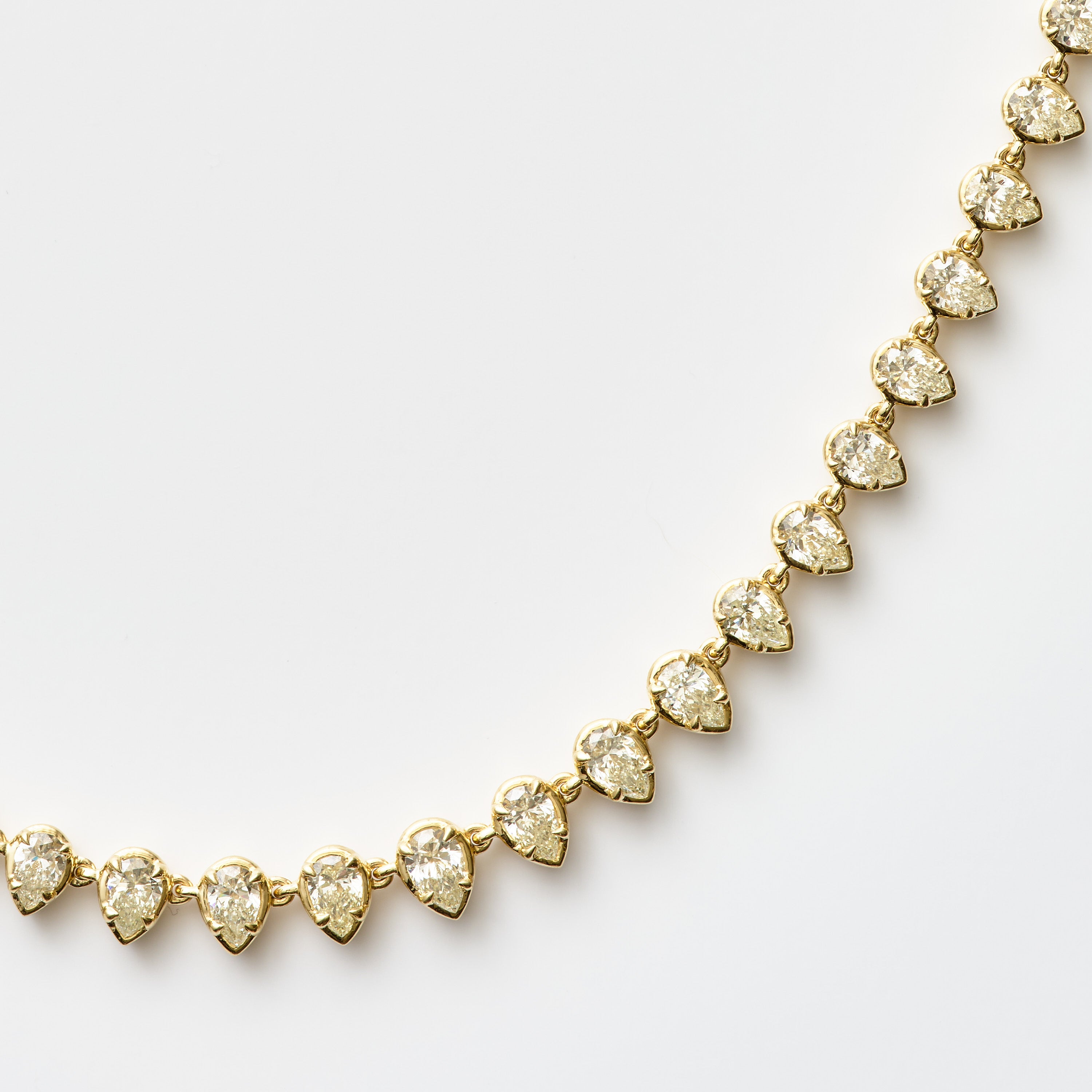 Pear Collet Diamond Necklace