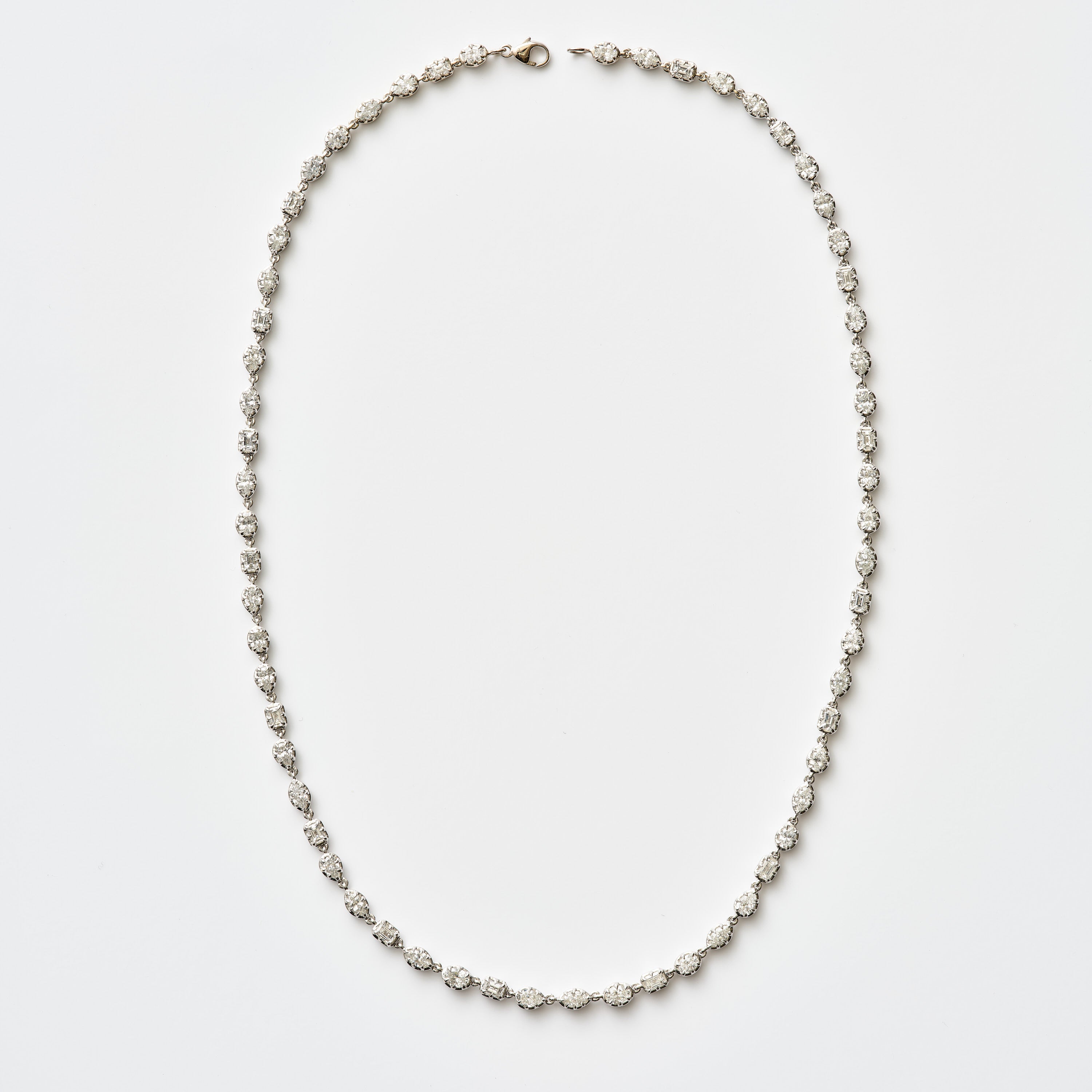 Mixed Shape Collet Diamond Necklace