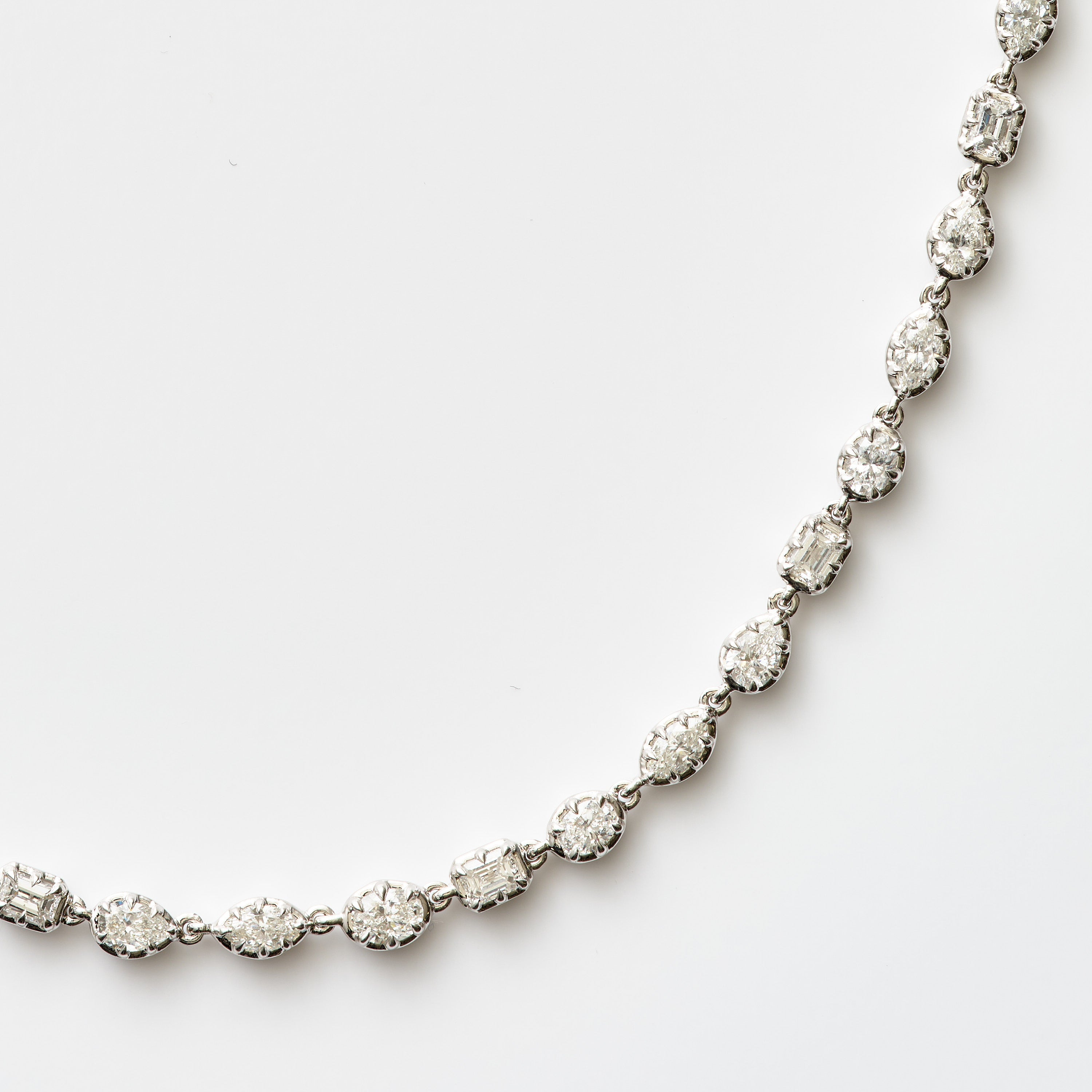 Mixed Shape Collet Diamond Necklace
