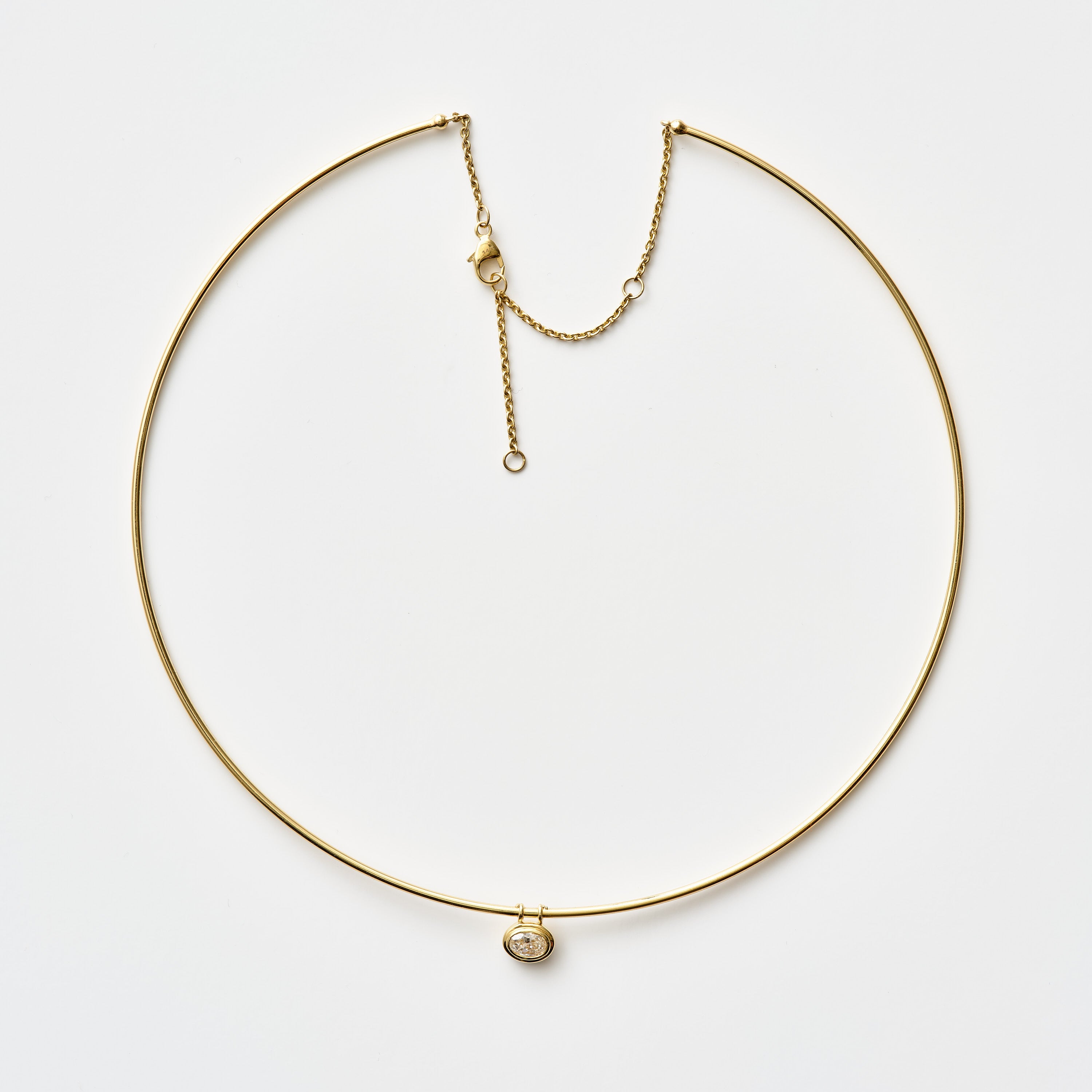 Wire Oval Diamond Bezel Choker