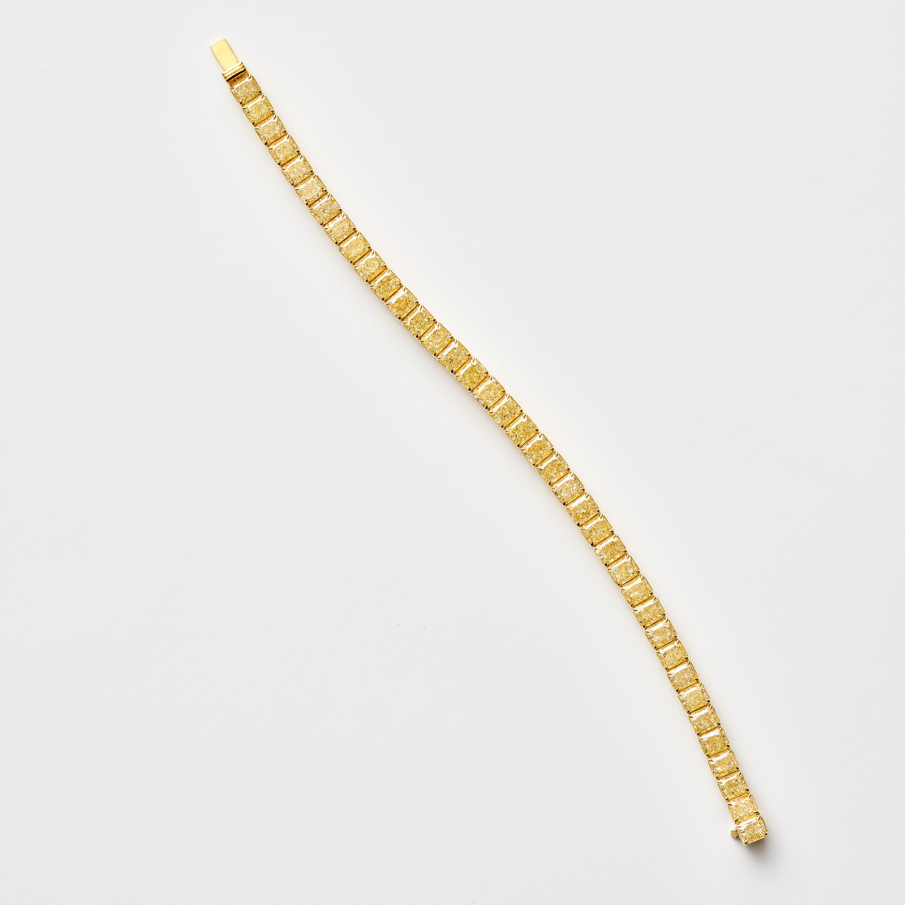 Yellow Radiant Diamond Tennis Bracelet