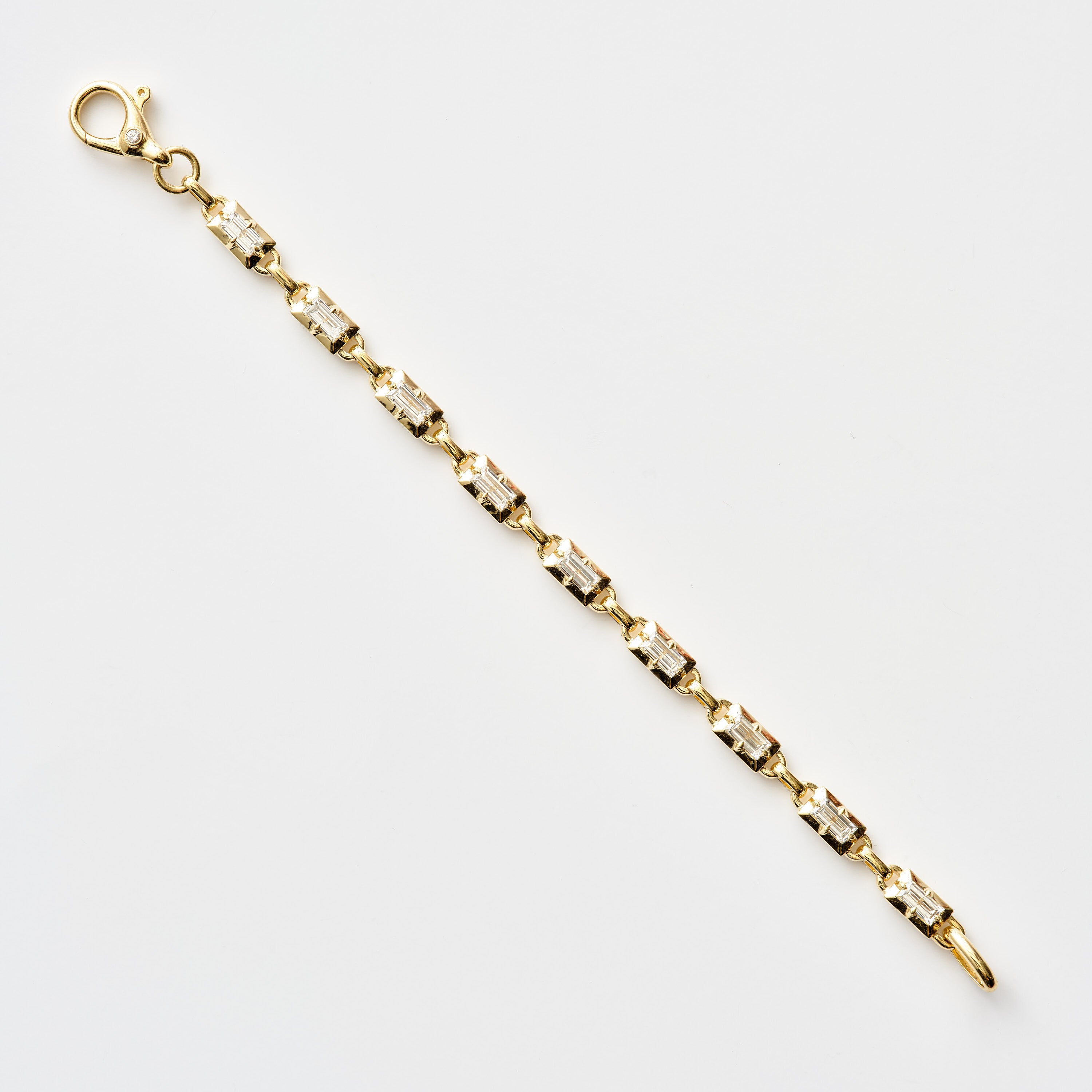 Baguette Diamond Link Lab Bracelet