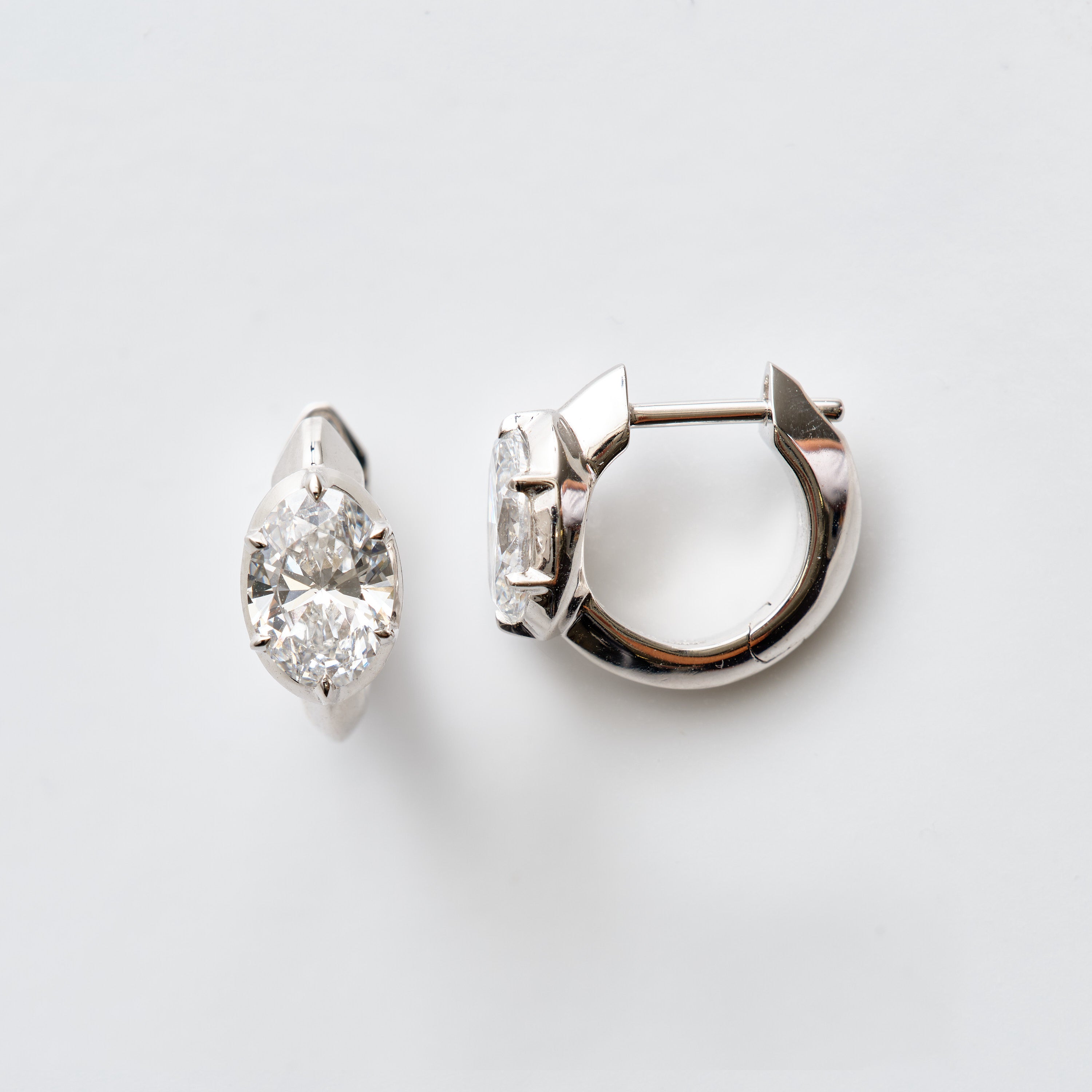Oval Lab Diamond Huggies