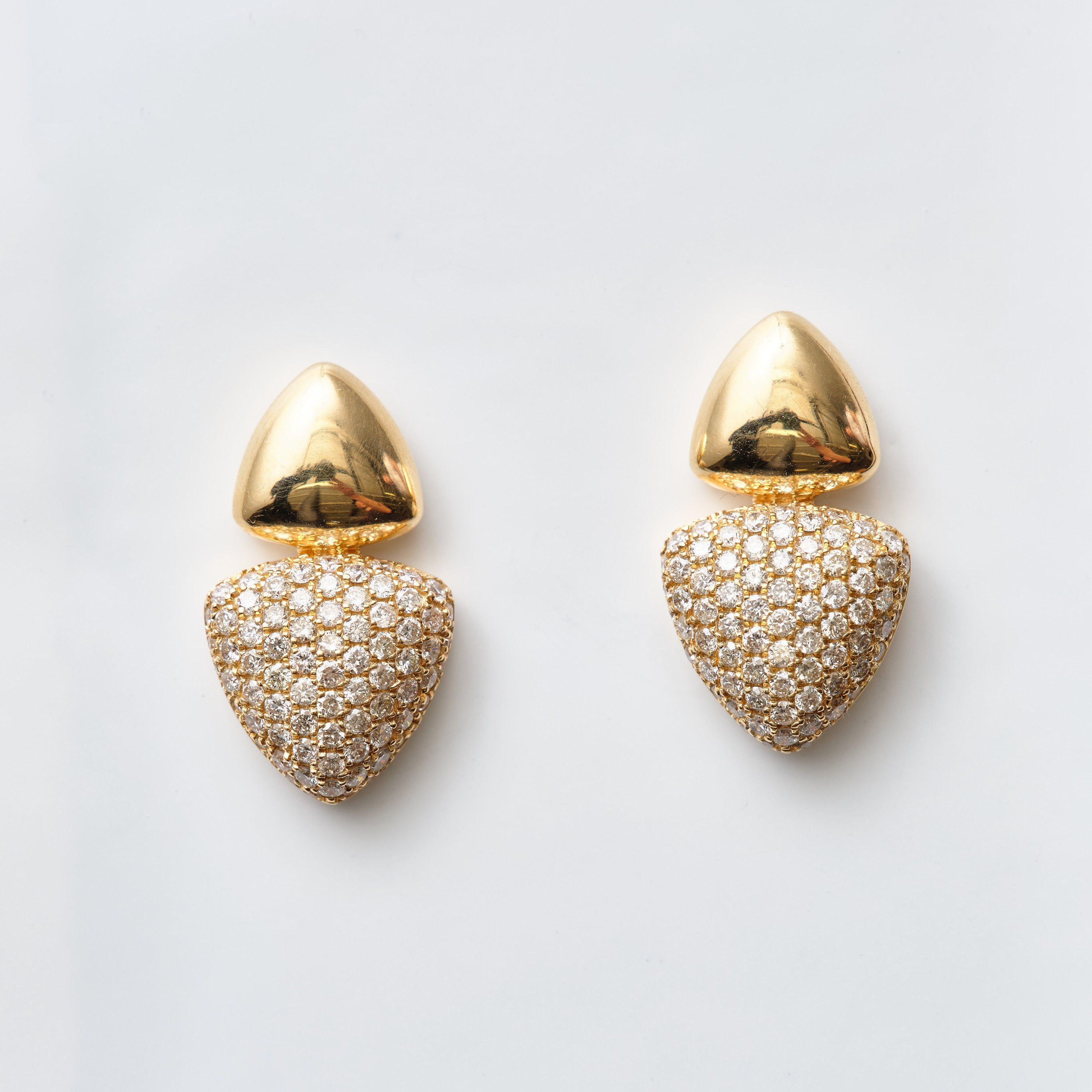 Pave Trillion Stud Earrings