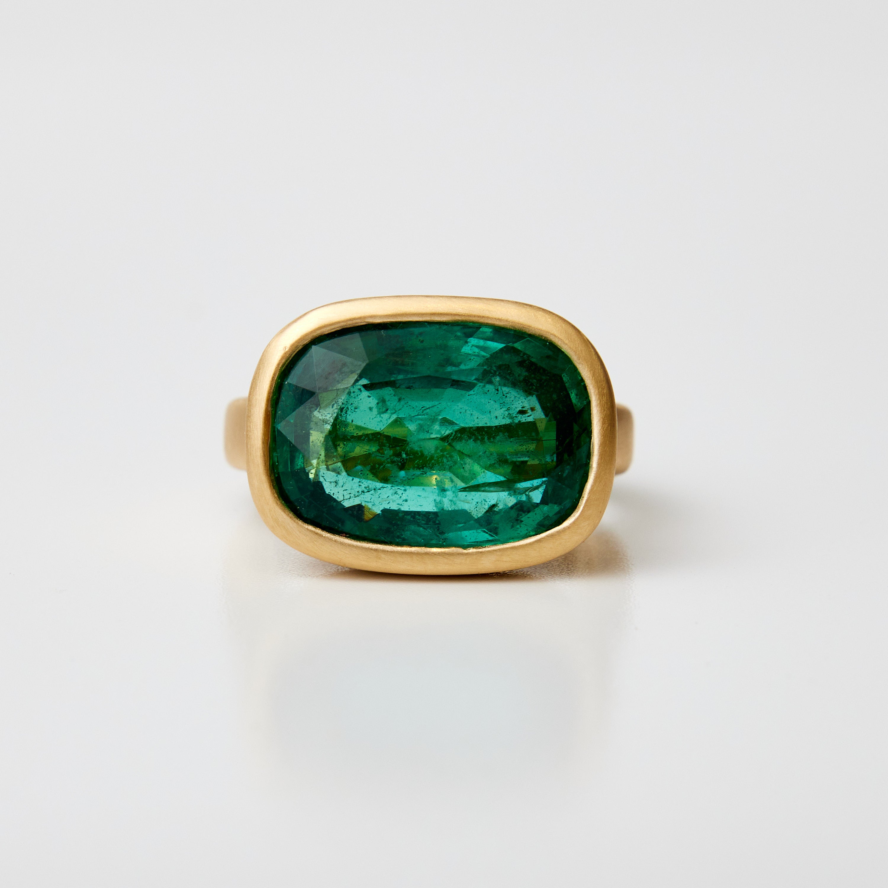 Bubble Set Green Emerald Ring