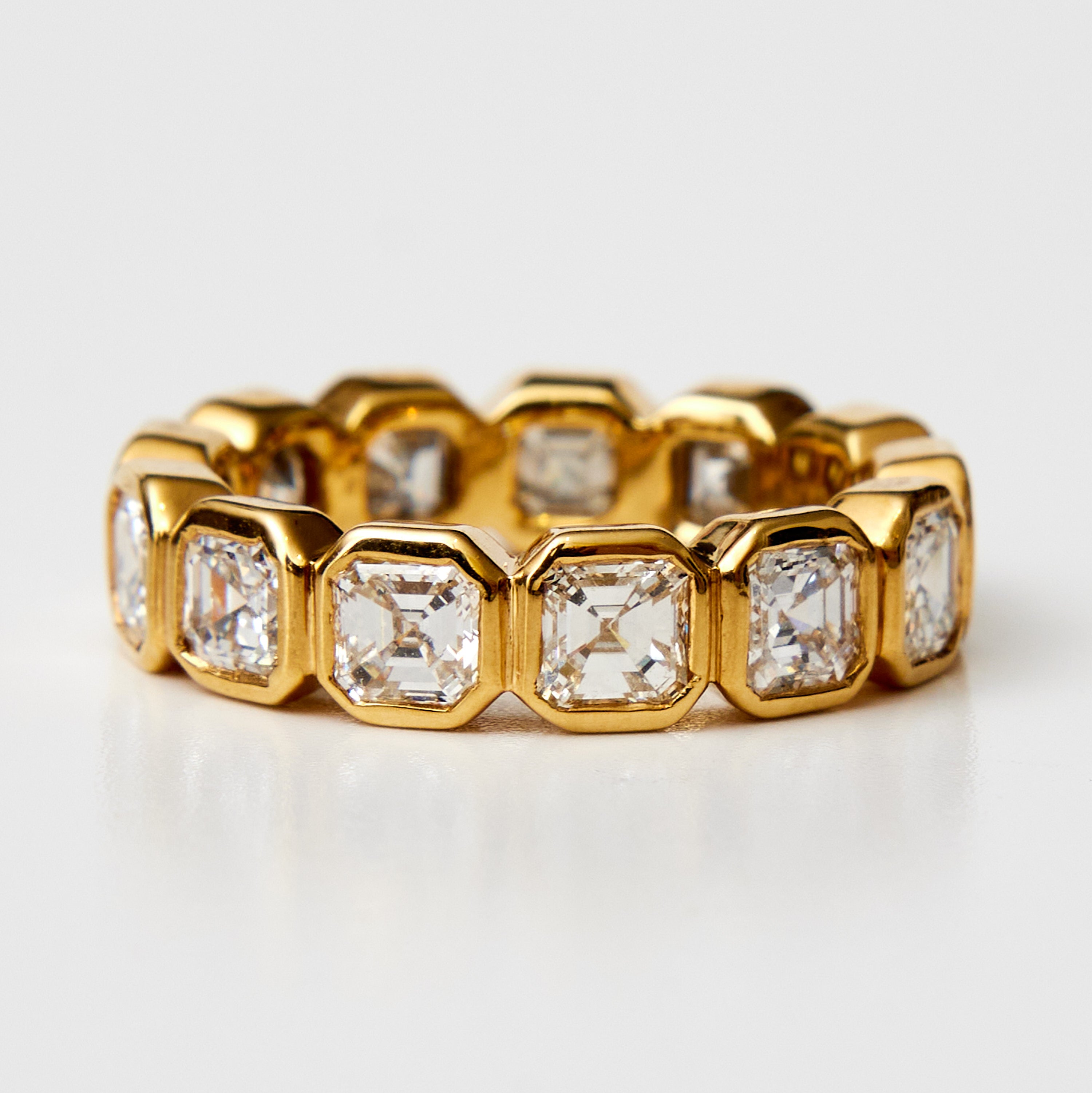 Bezel Asscher Diamond Eternity Band
