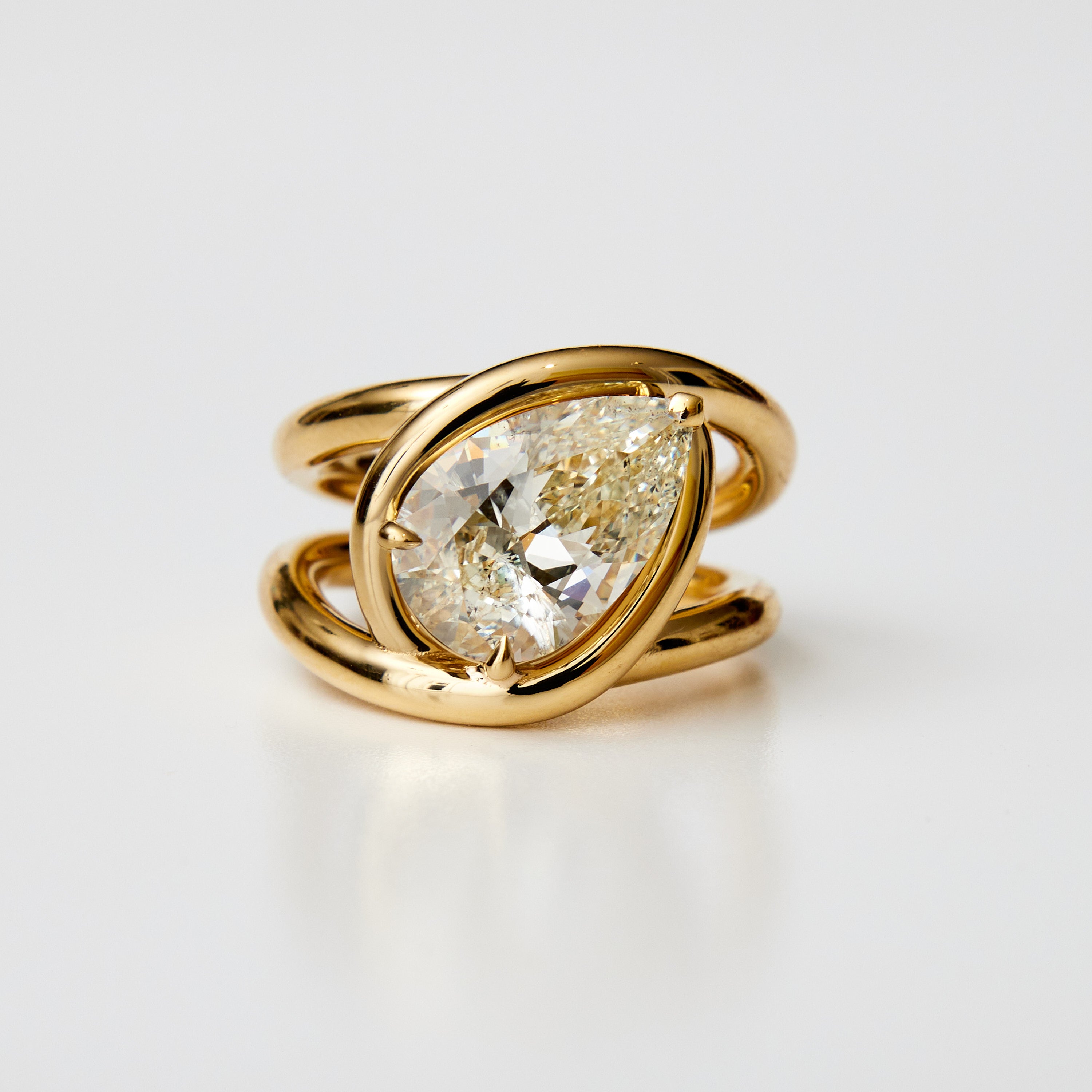 Twisted Pear Diamond Ring