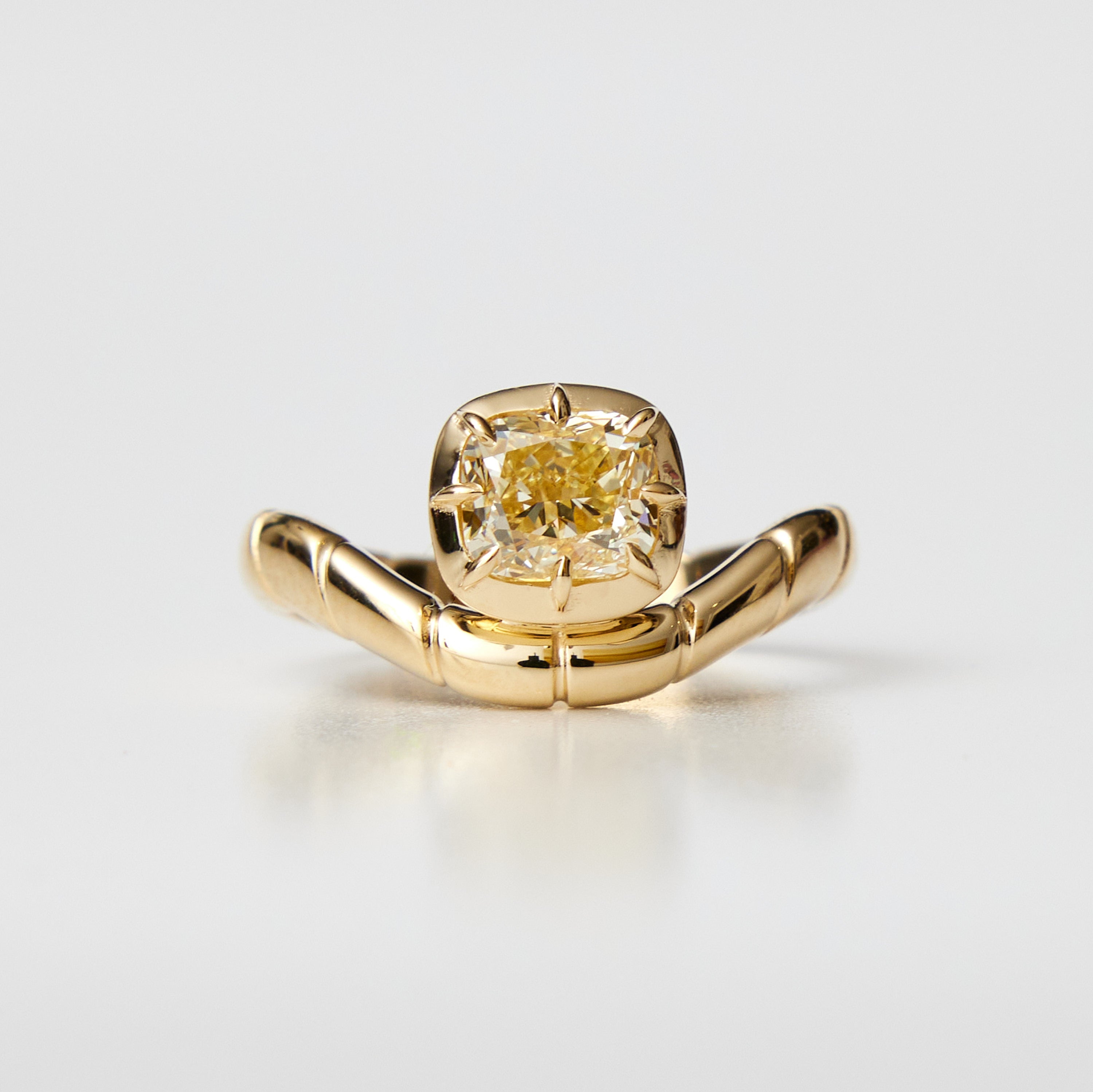 Contoured Wave Cushion Pinky Ring