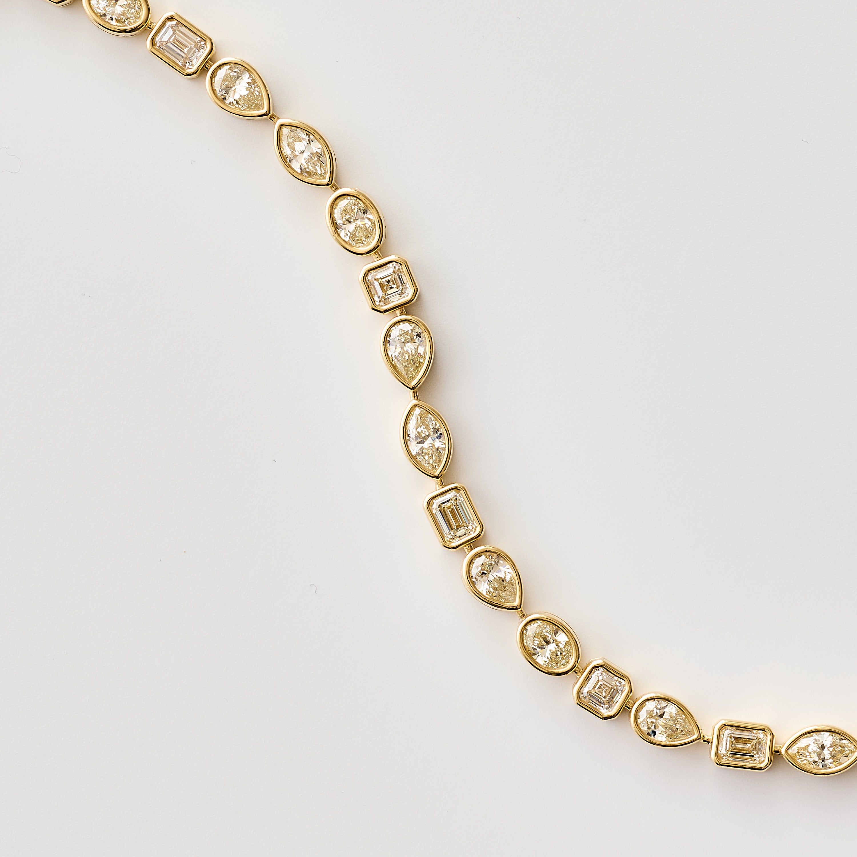 Mixed Shape Diamond Bezel Tennis Bracelet
