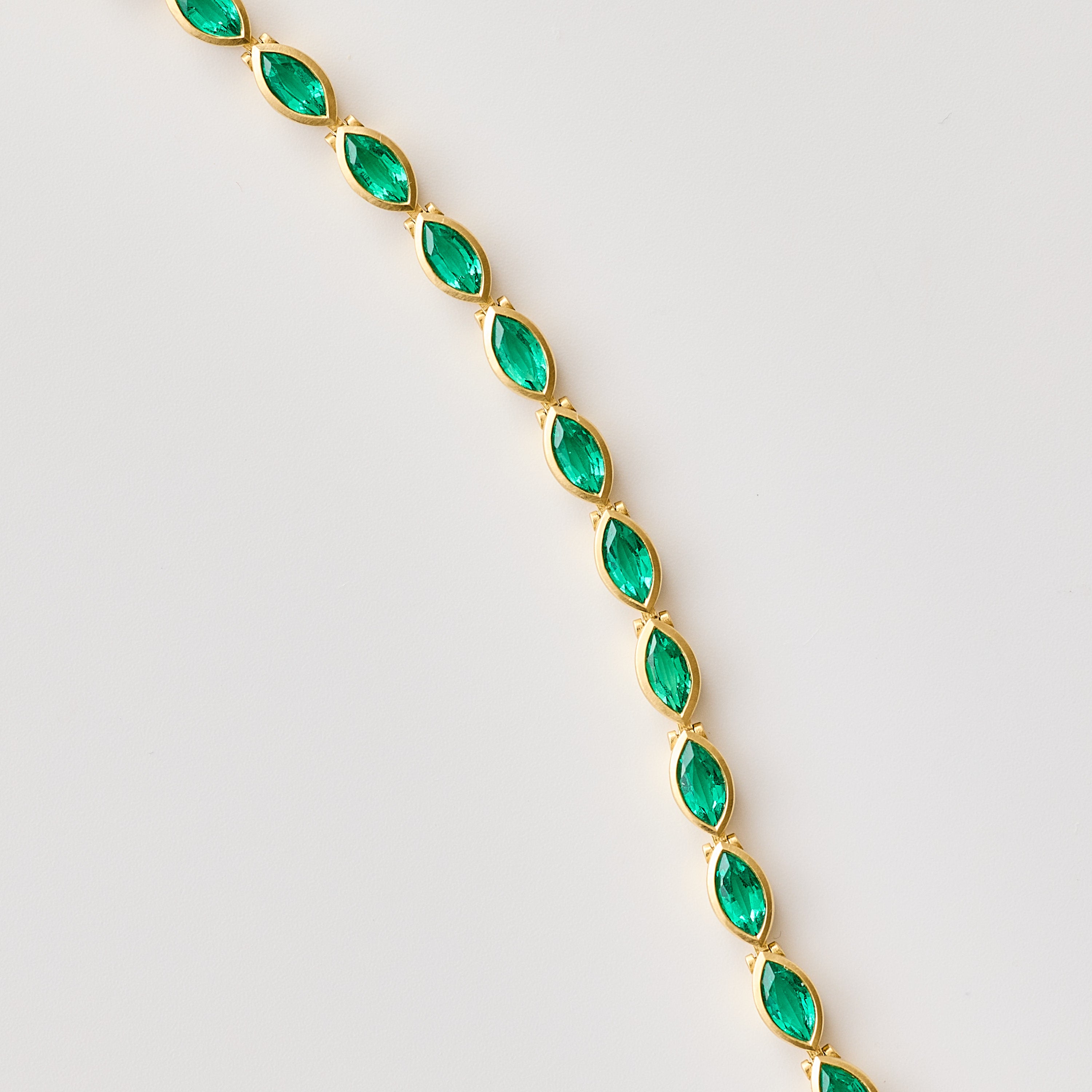Green Lab Emerald Navette Bracelet