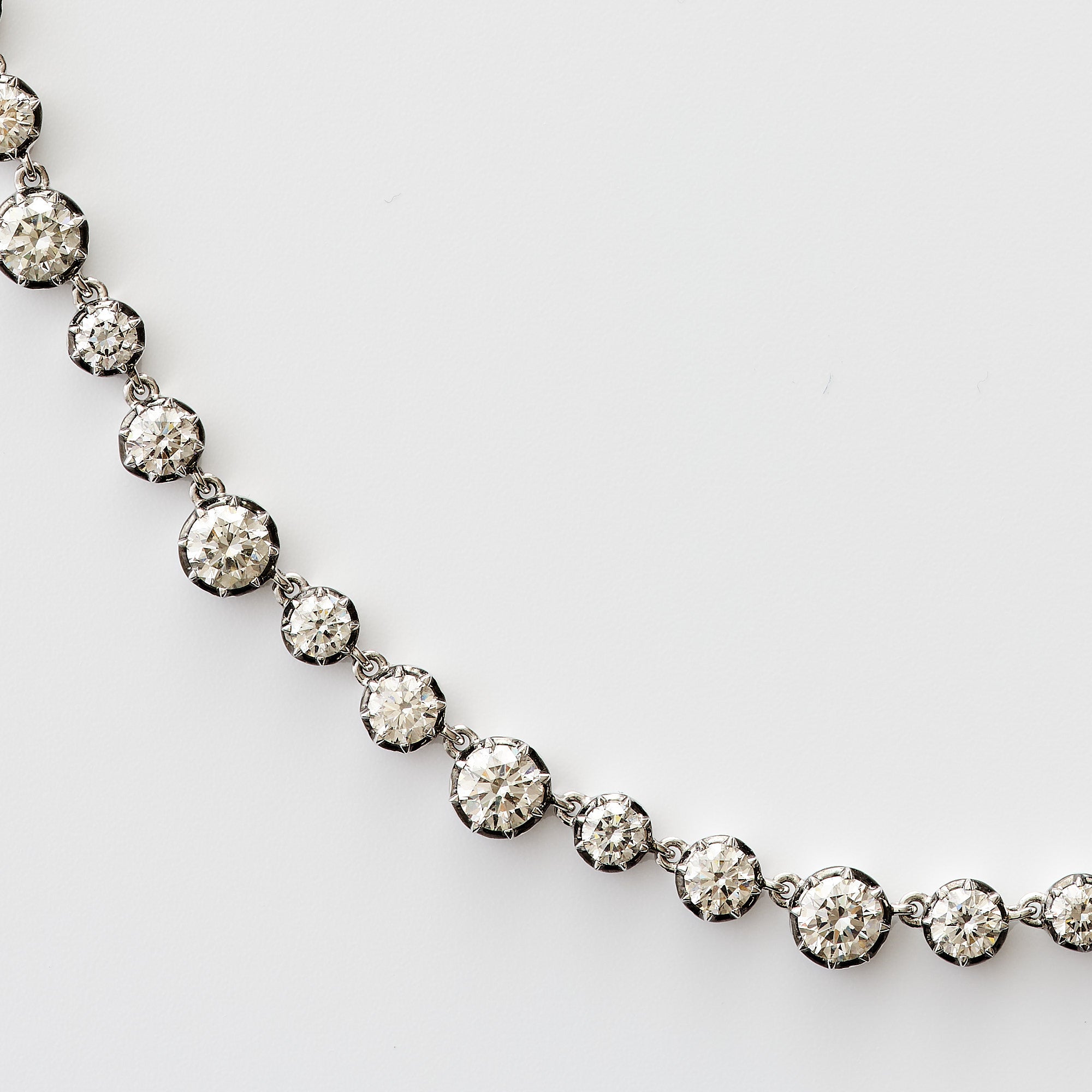 Collet-Set Diamond Tennis Necklace