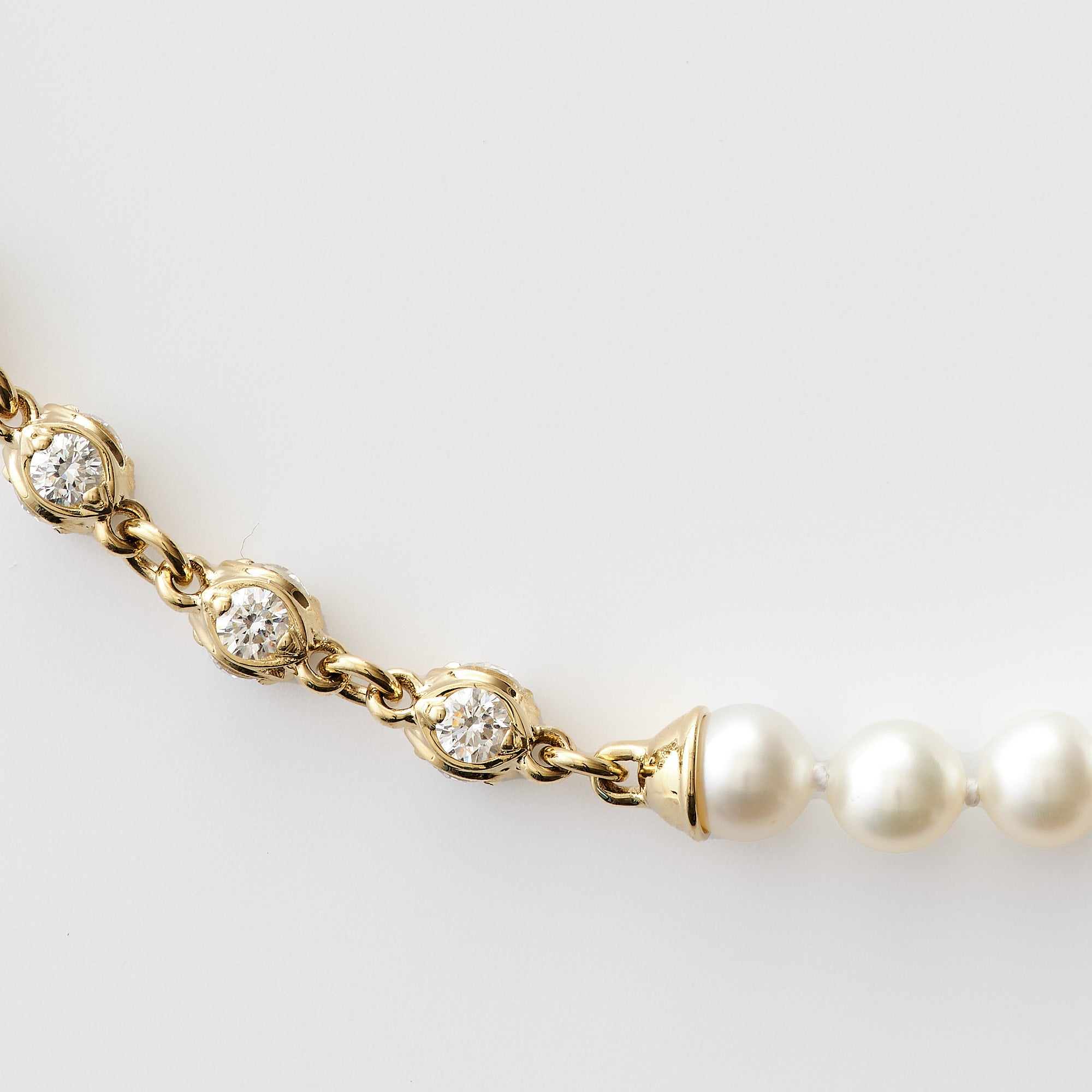 Pearl & Rondell-Diamond Necklace