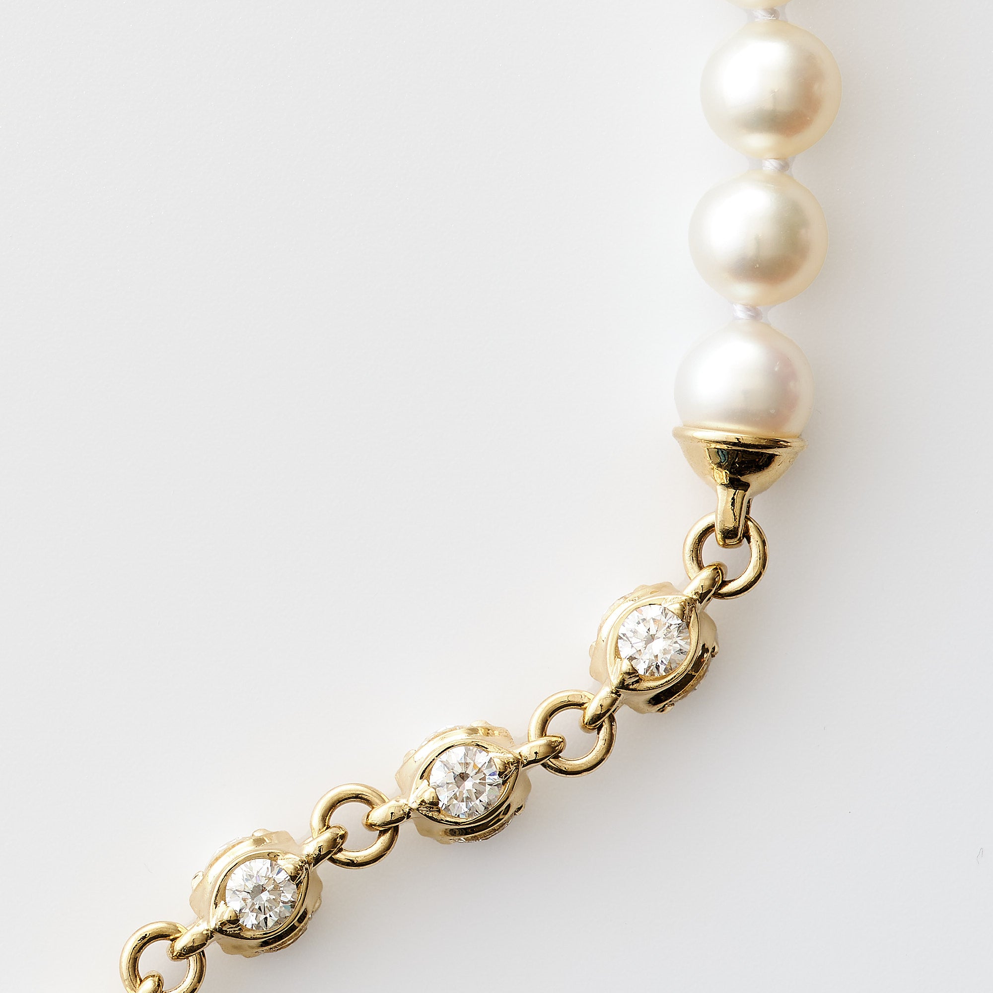 Pearl & Rondell-Diamond Necklace