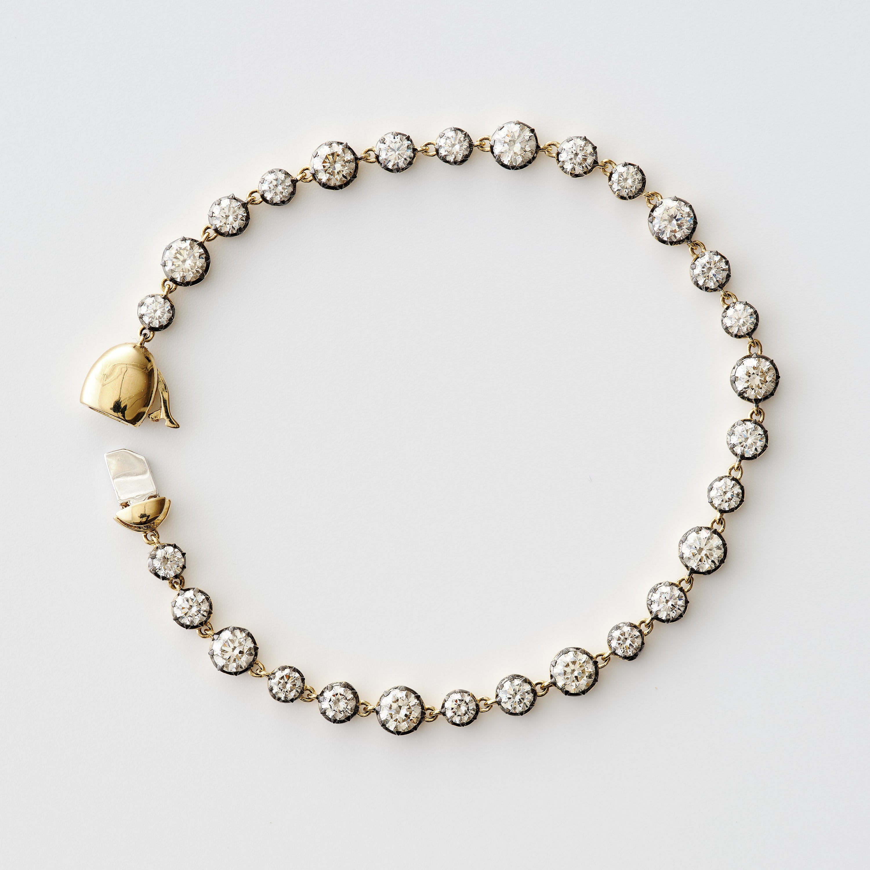 Collet-Set Diamond Bracelet