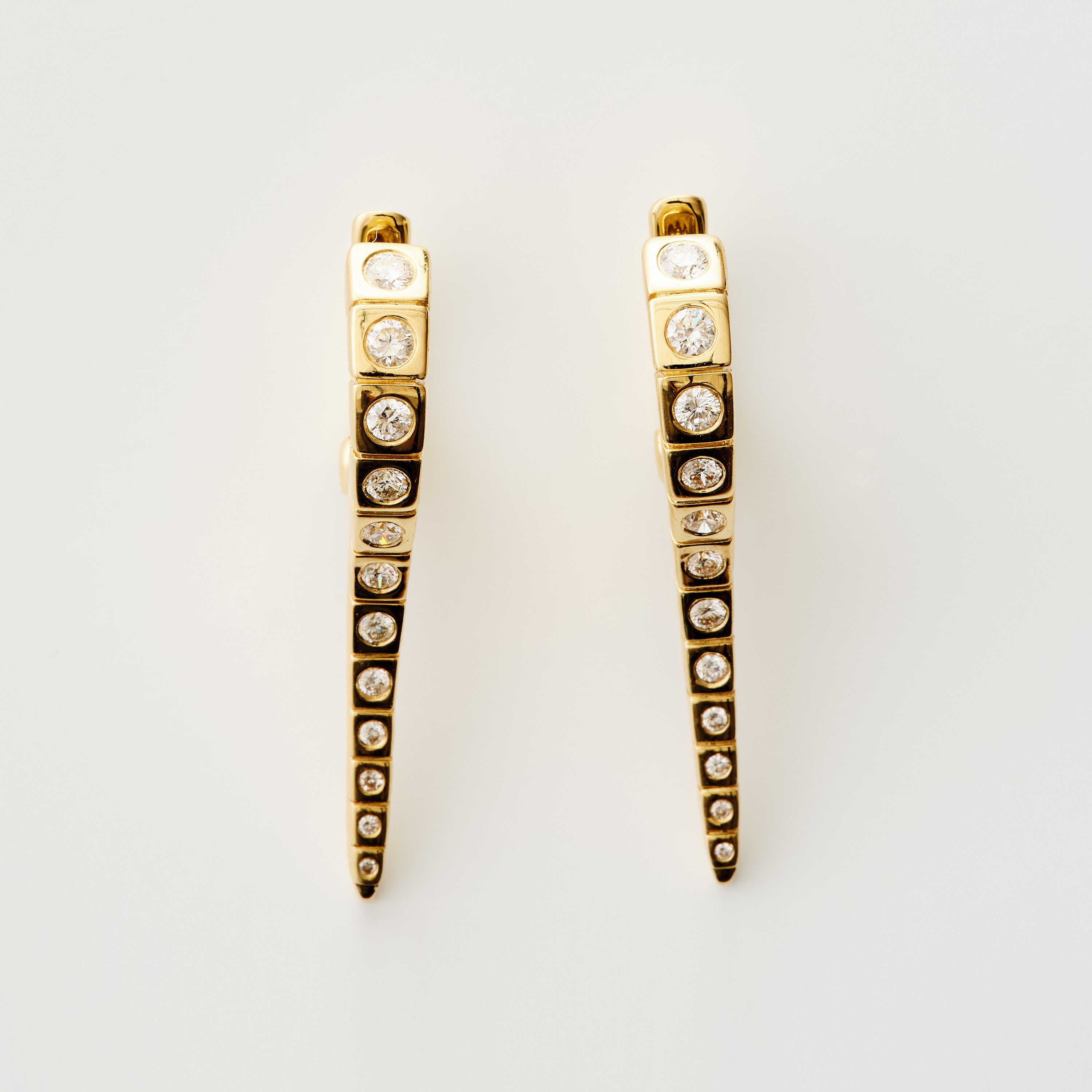 Diamond Set Spike Hoops