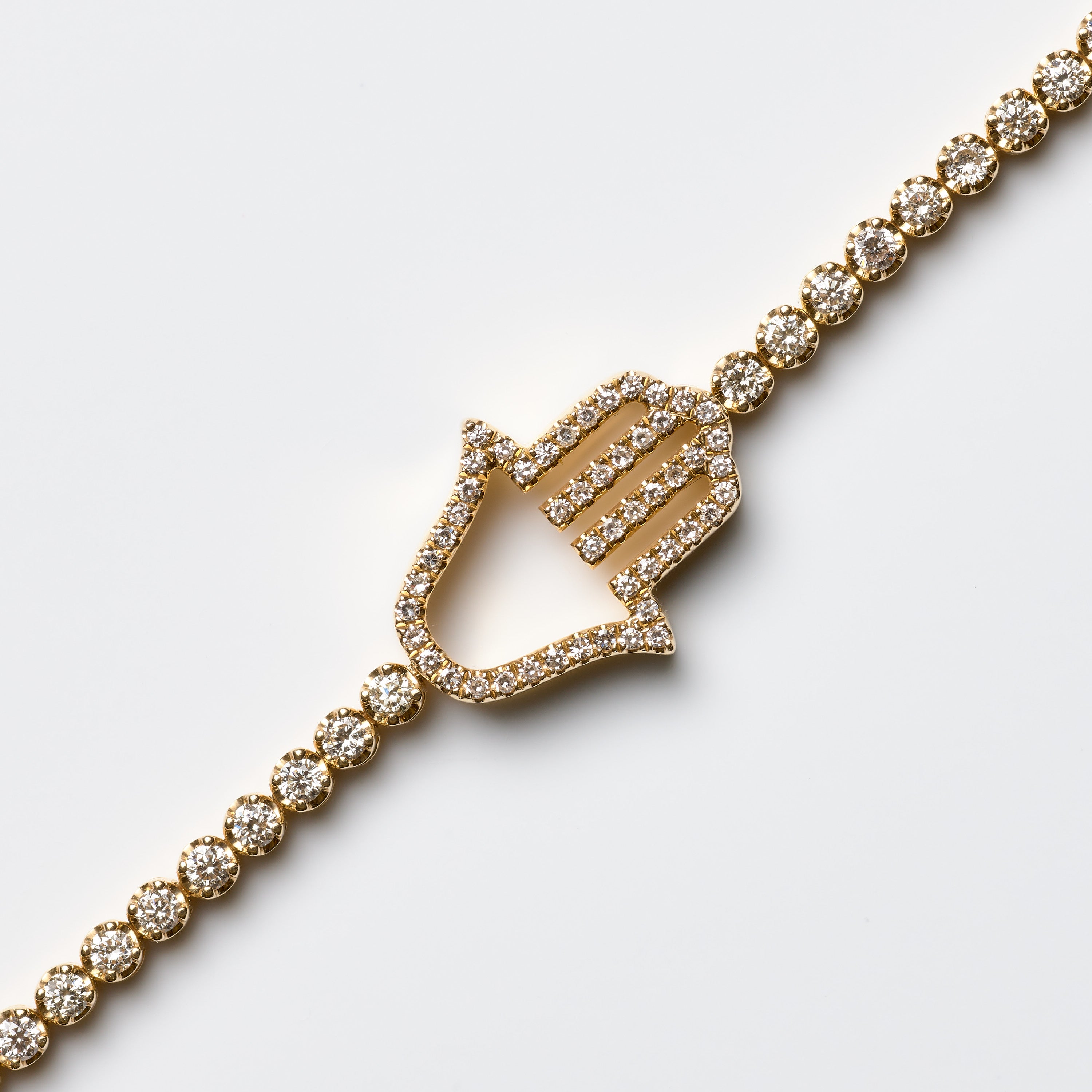 Pavé-Diamond Hamsa Bracelet