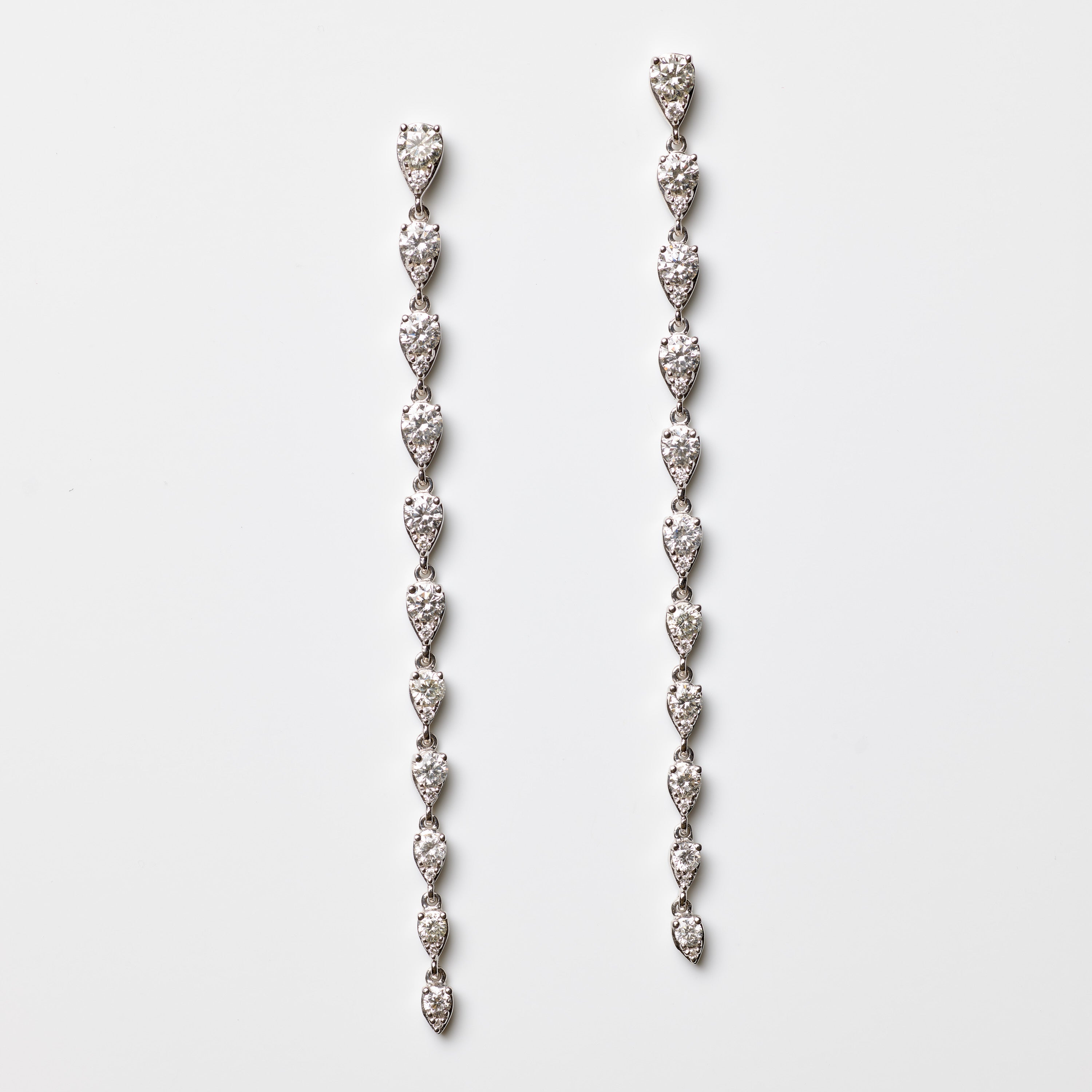 Illusion Pear Diamond Drop Earrings