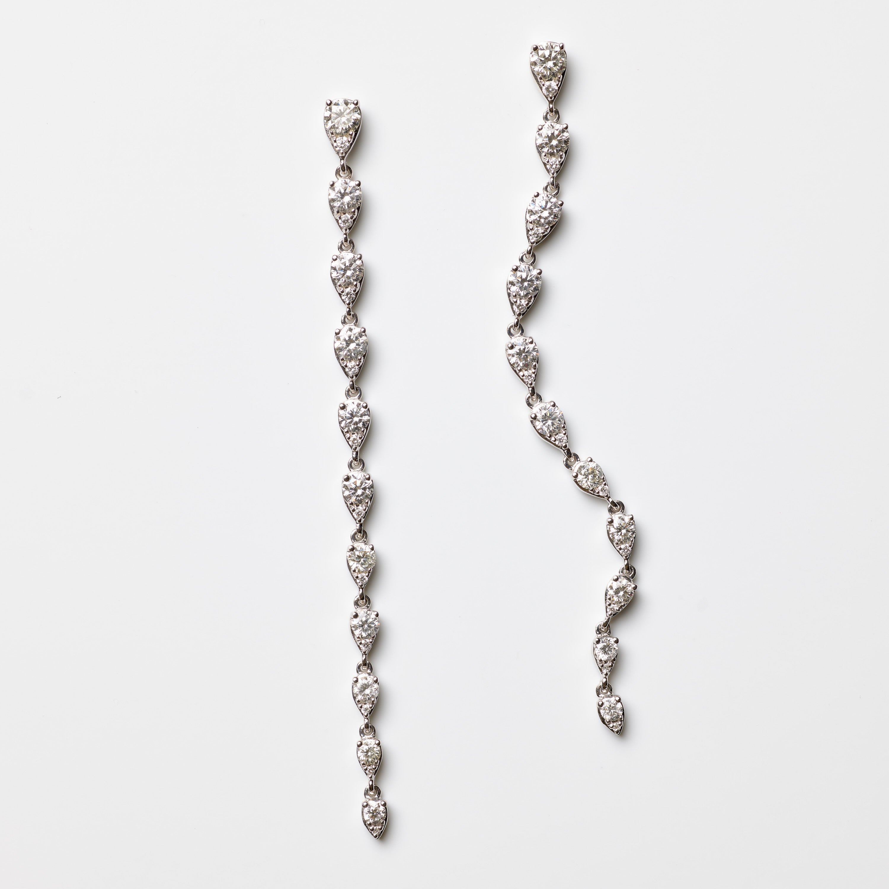 Illusion Pear Diamond Drop Earrings