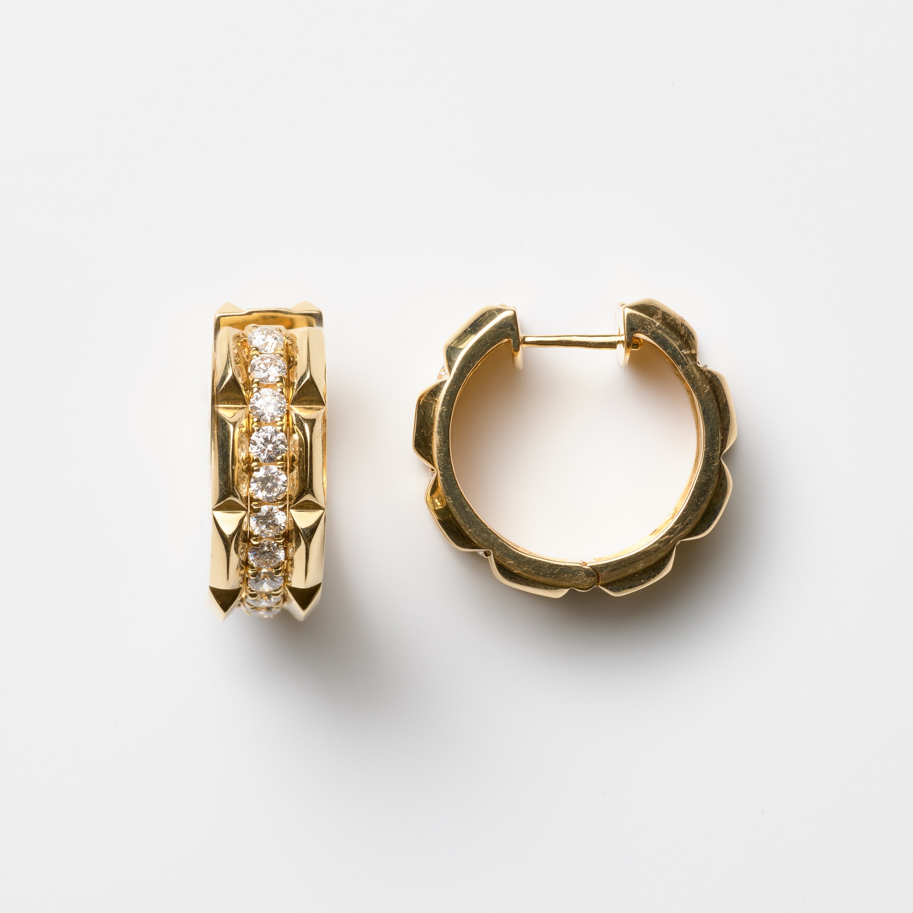 Spiked Channel-Set Diamond Hoops