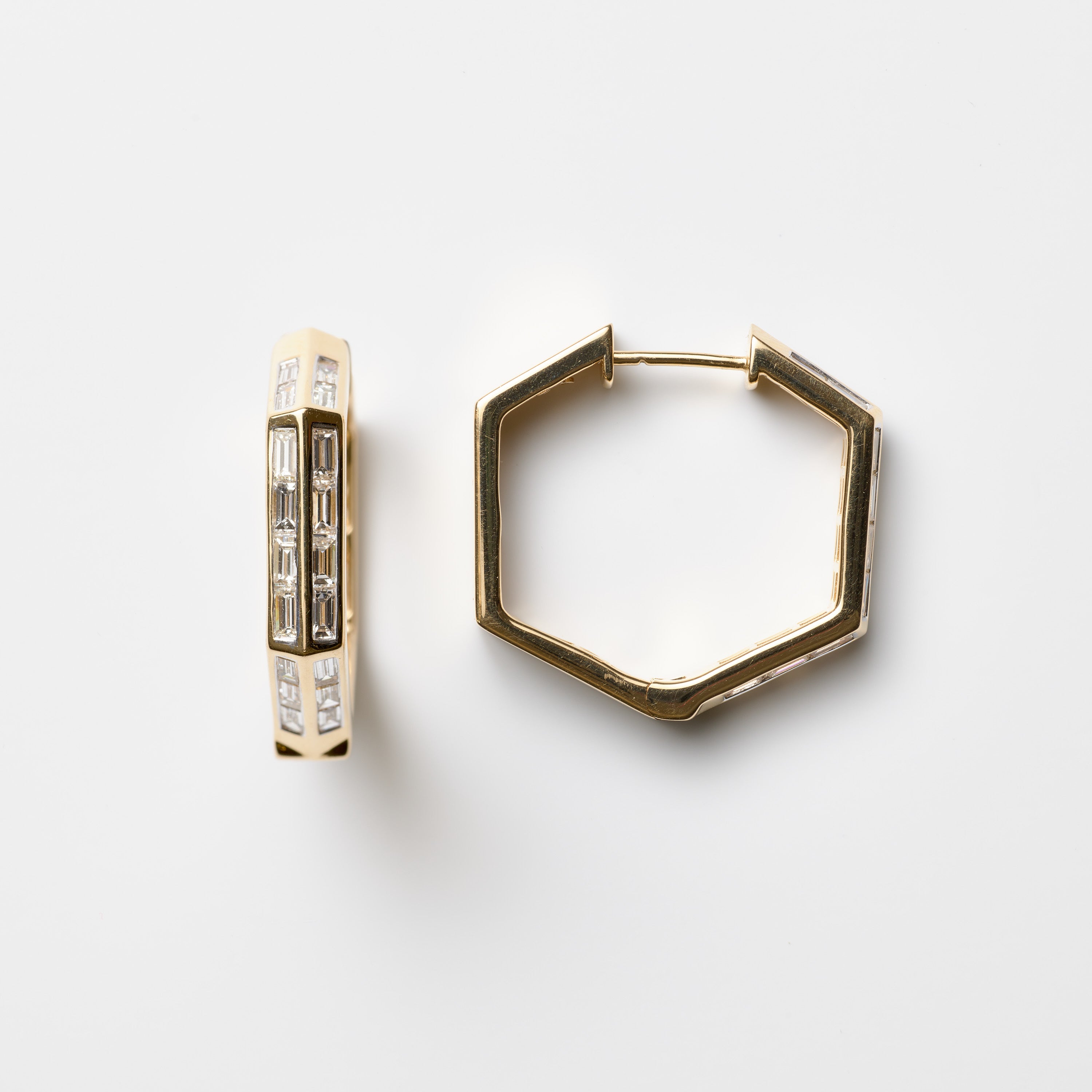 Hexagonal Channel-Set Hoops