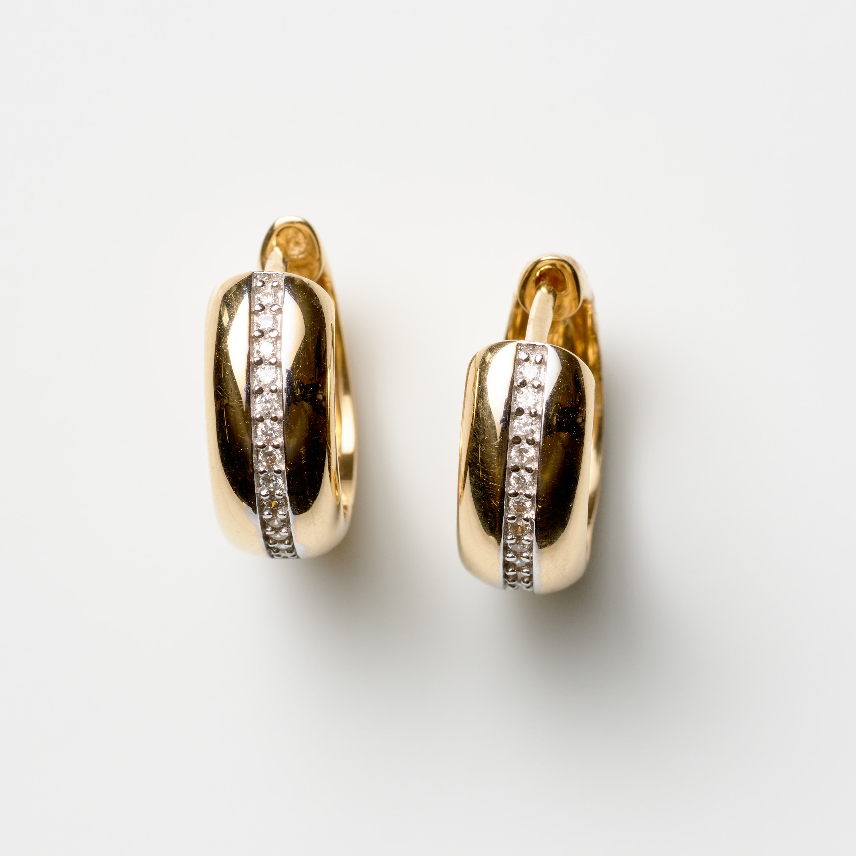 Domed Diamond Hoops