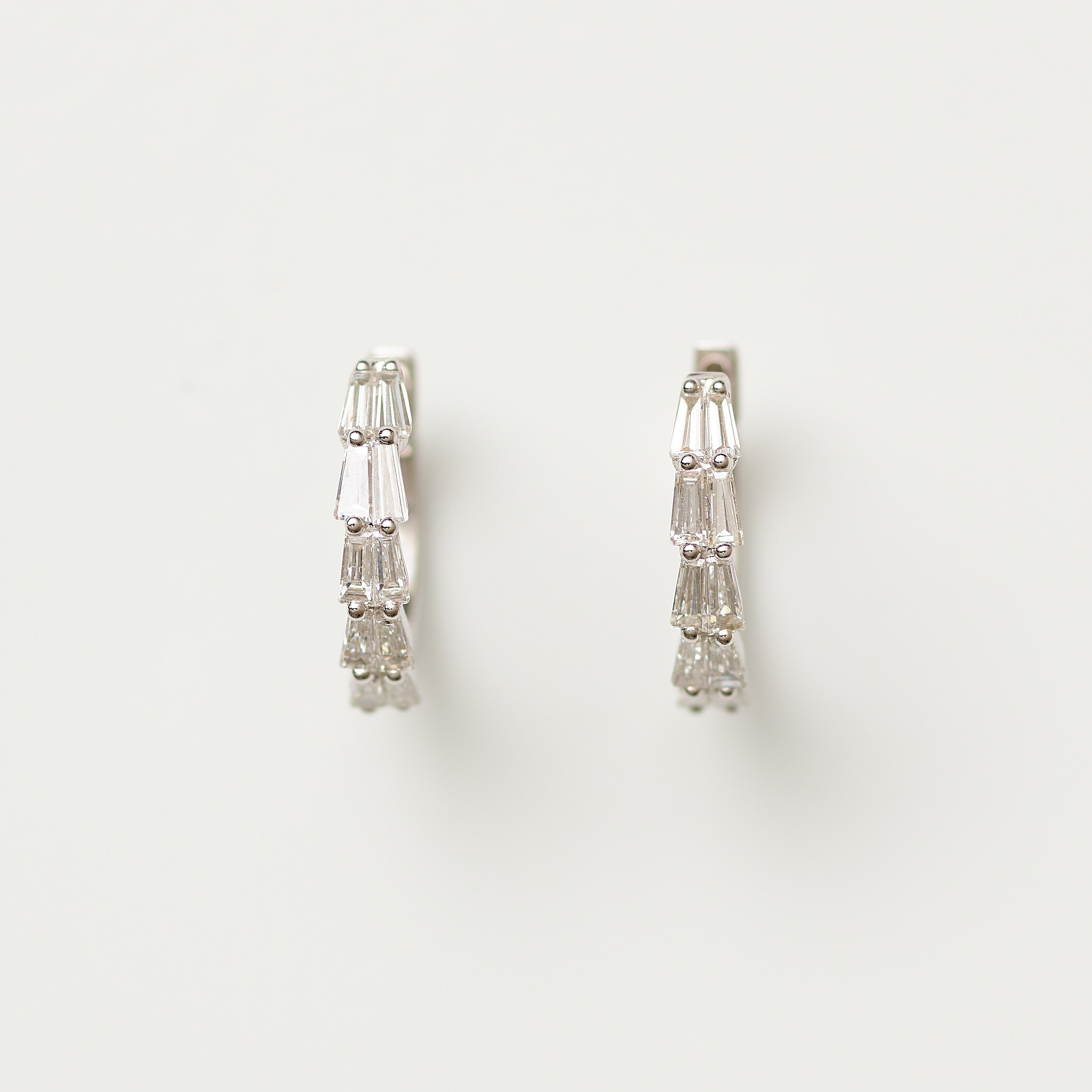 Tapered Baguette Diamond Huggies