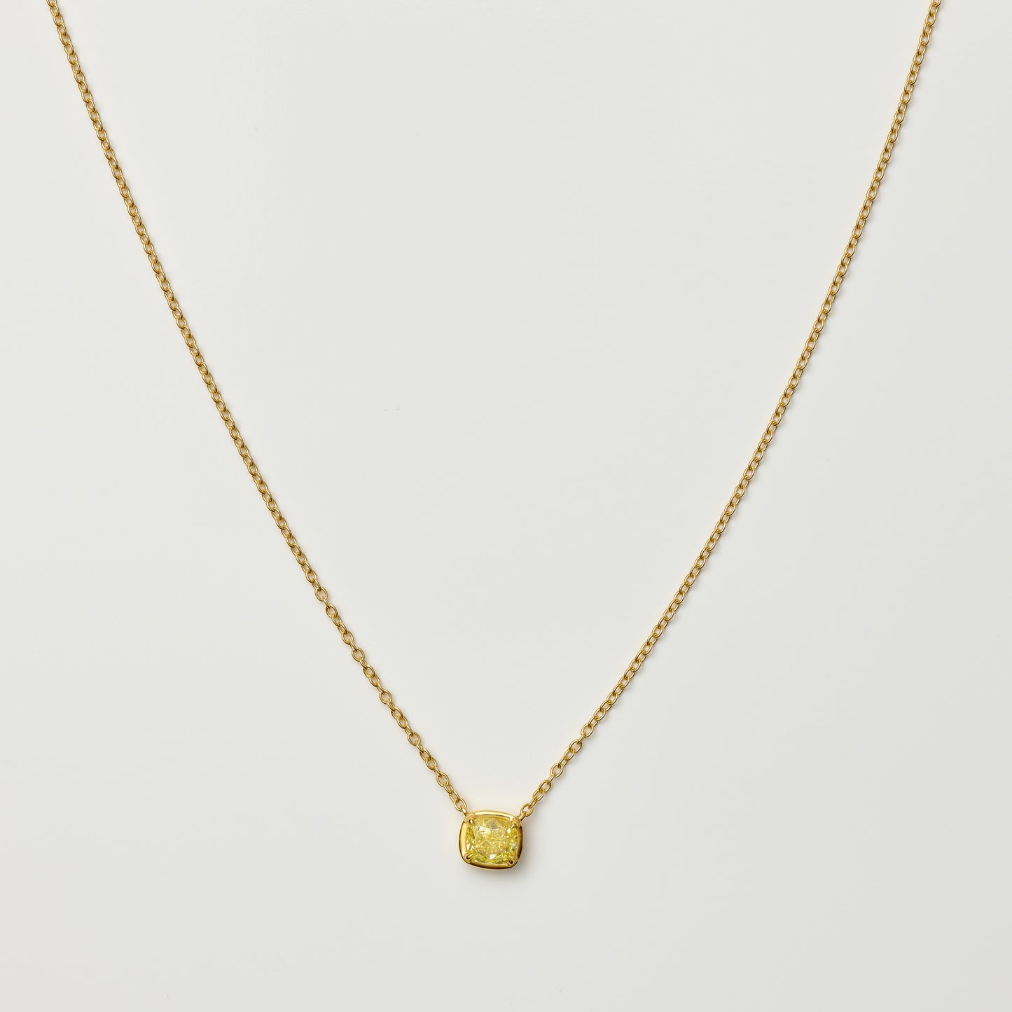 Solitaire Cushion Diamond Necklace