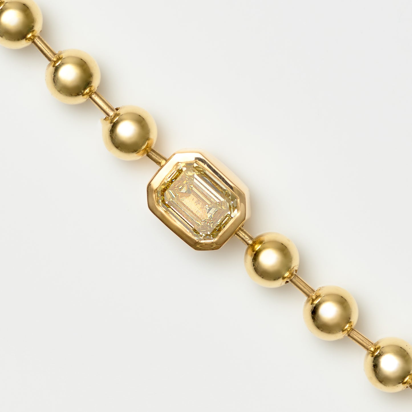 Champagne Emerald Diamond Bead Bracelet