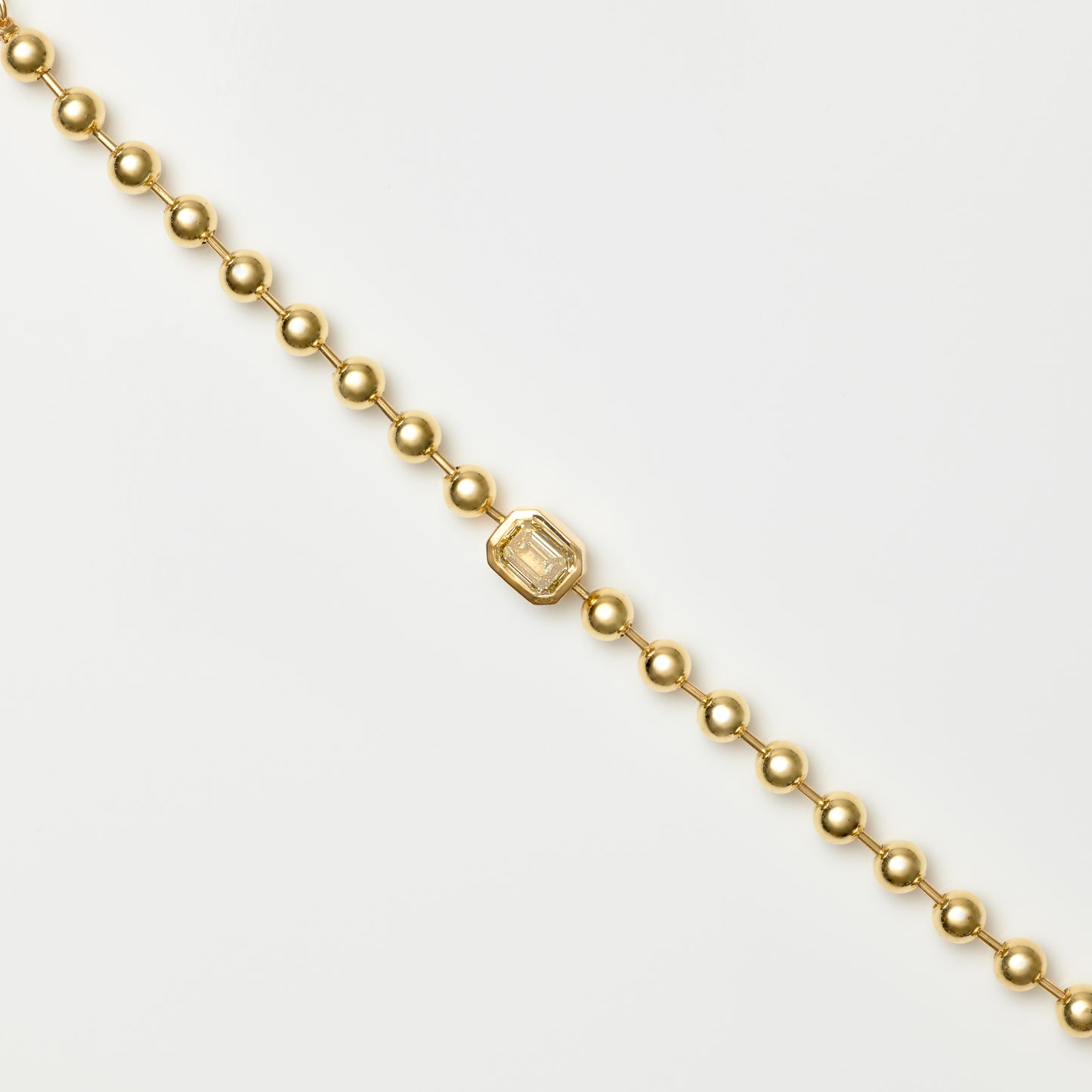 Champagne Emerald Diamond Bead Bracelet
