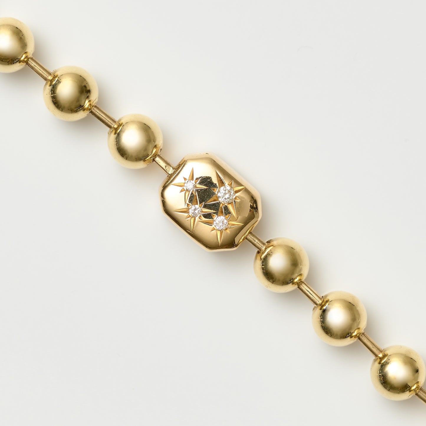 Champagne Emerald Diamond Bead Bracelet