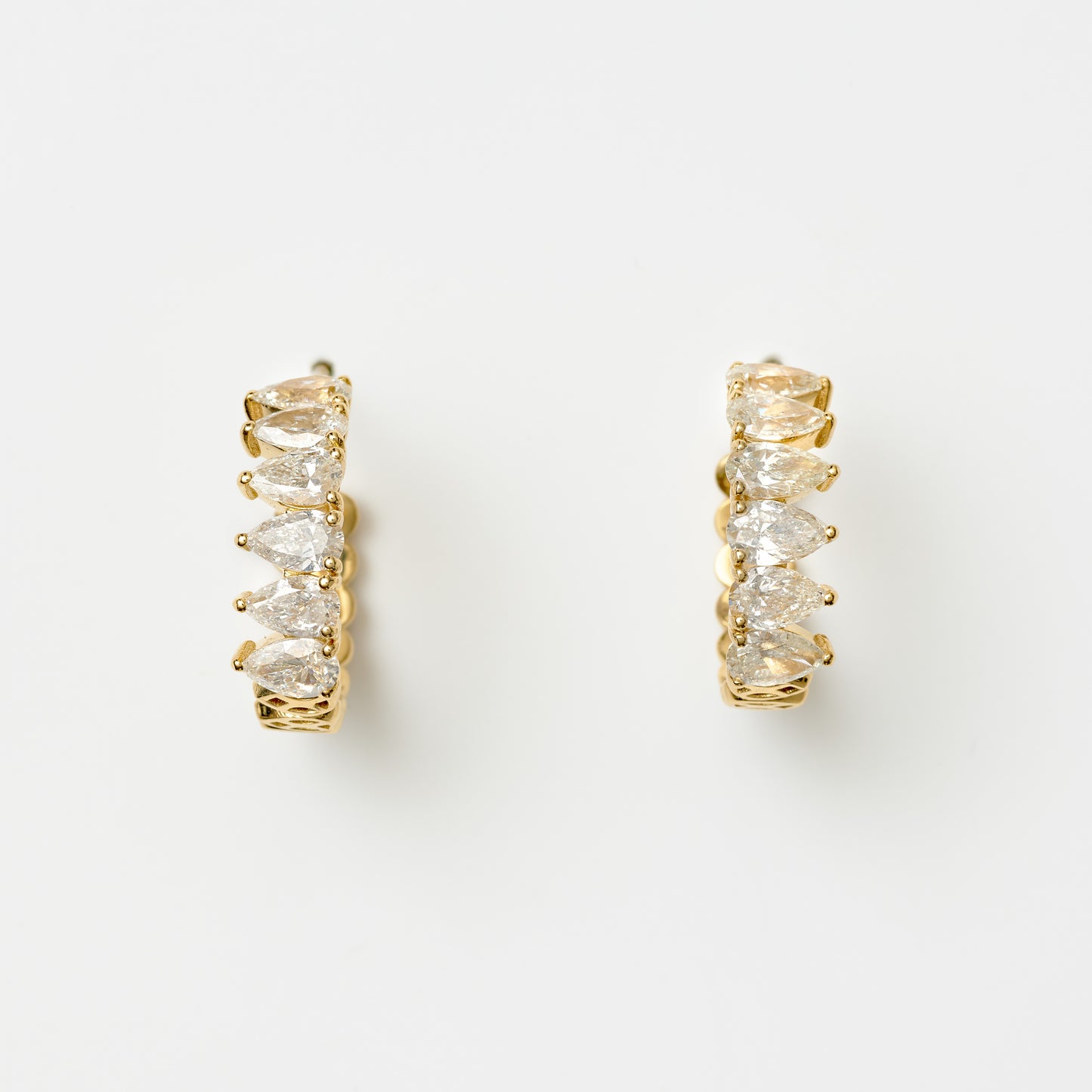 Horizontal Pear Diamond Hoops