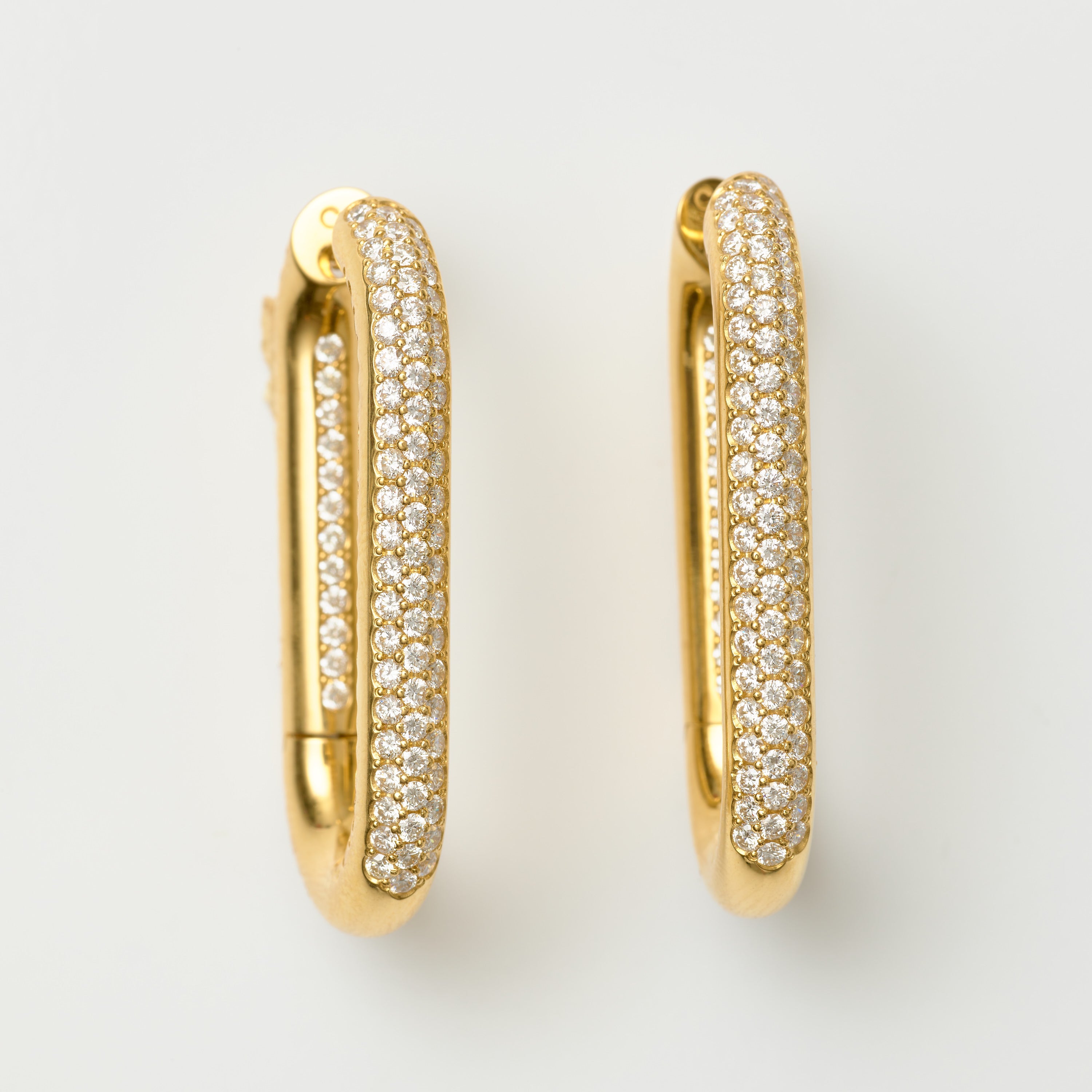 Puffed Diamond Pavé Hoops