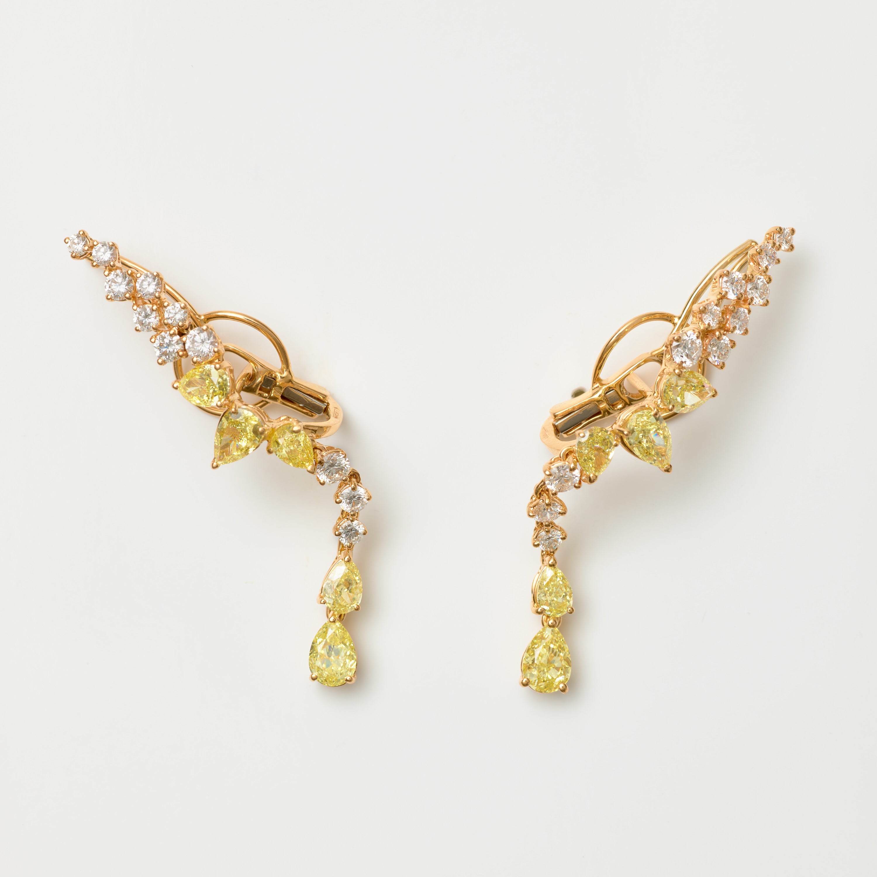 Constellation Pear-Cut Yellow Diamond Drop Earrings