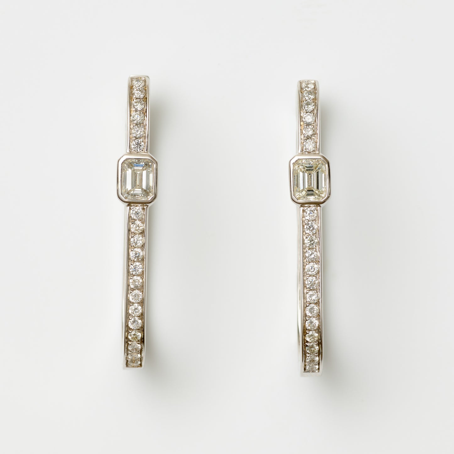 Rectangular Diamond Inside-Out Hoops