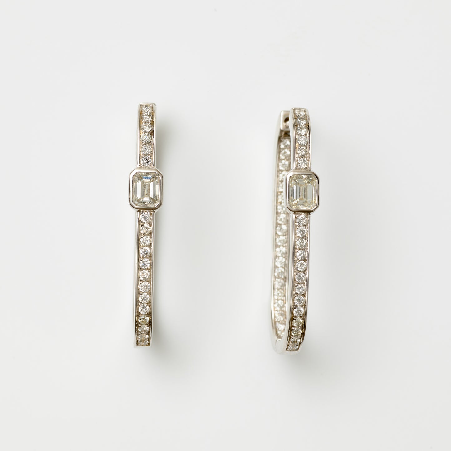 Rectangular Diamond Inside-Out Hoops
