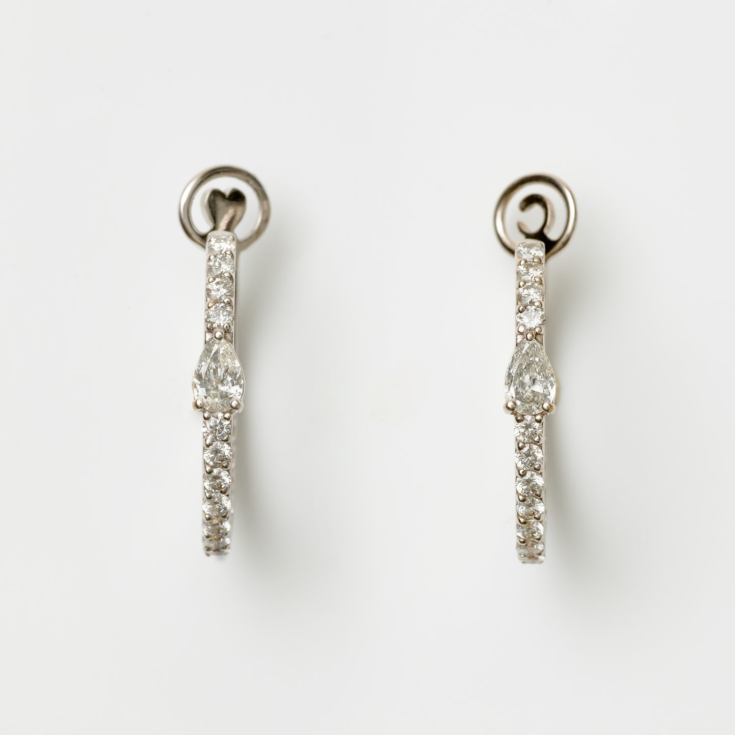 Oval Pear Diamond Hoops