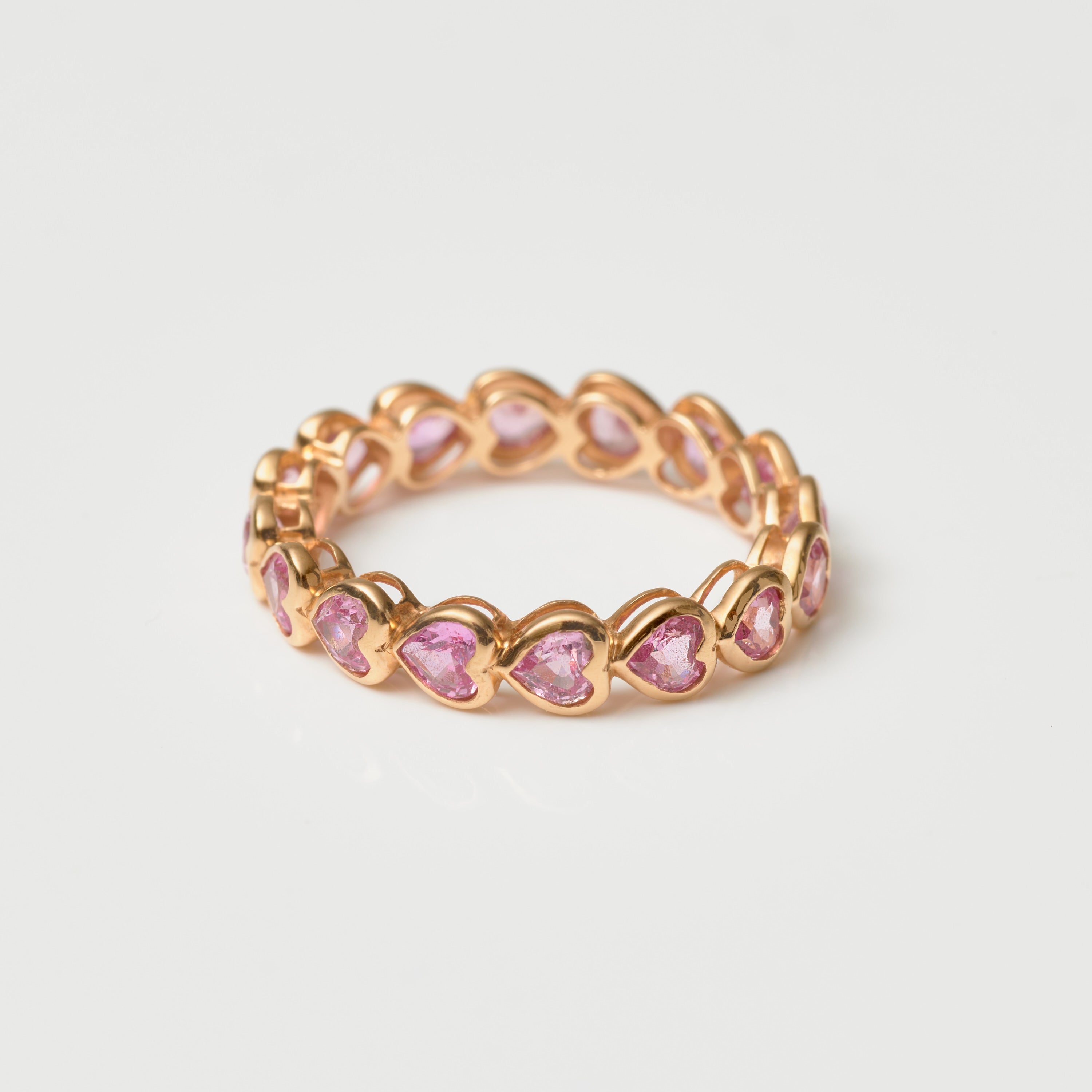 Bezel Set Heart-Shape Eternity Band