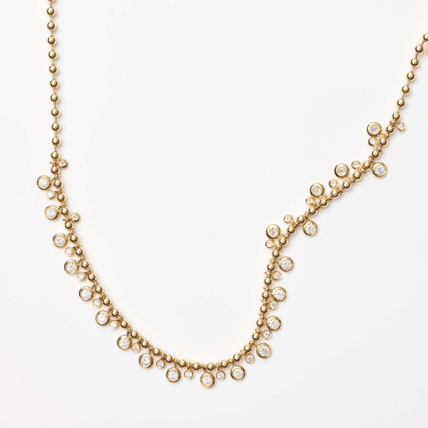 Bezel Diamond Fringe Necklace