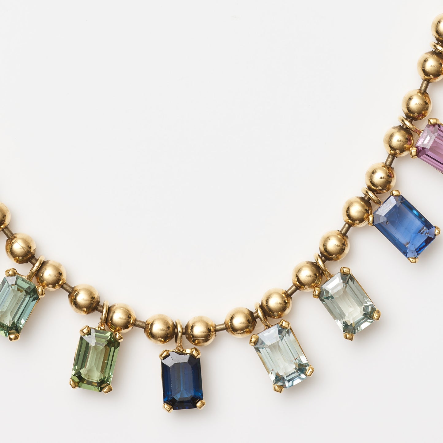 Rainbow Sapphire Droplet Necklace