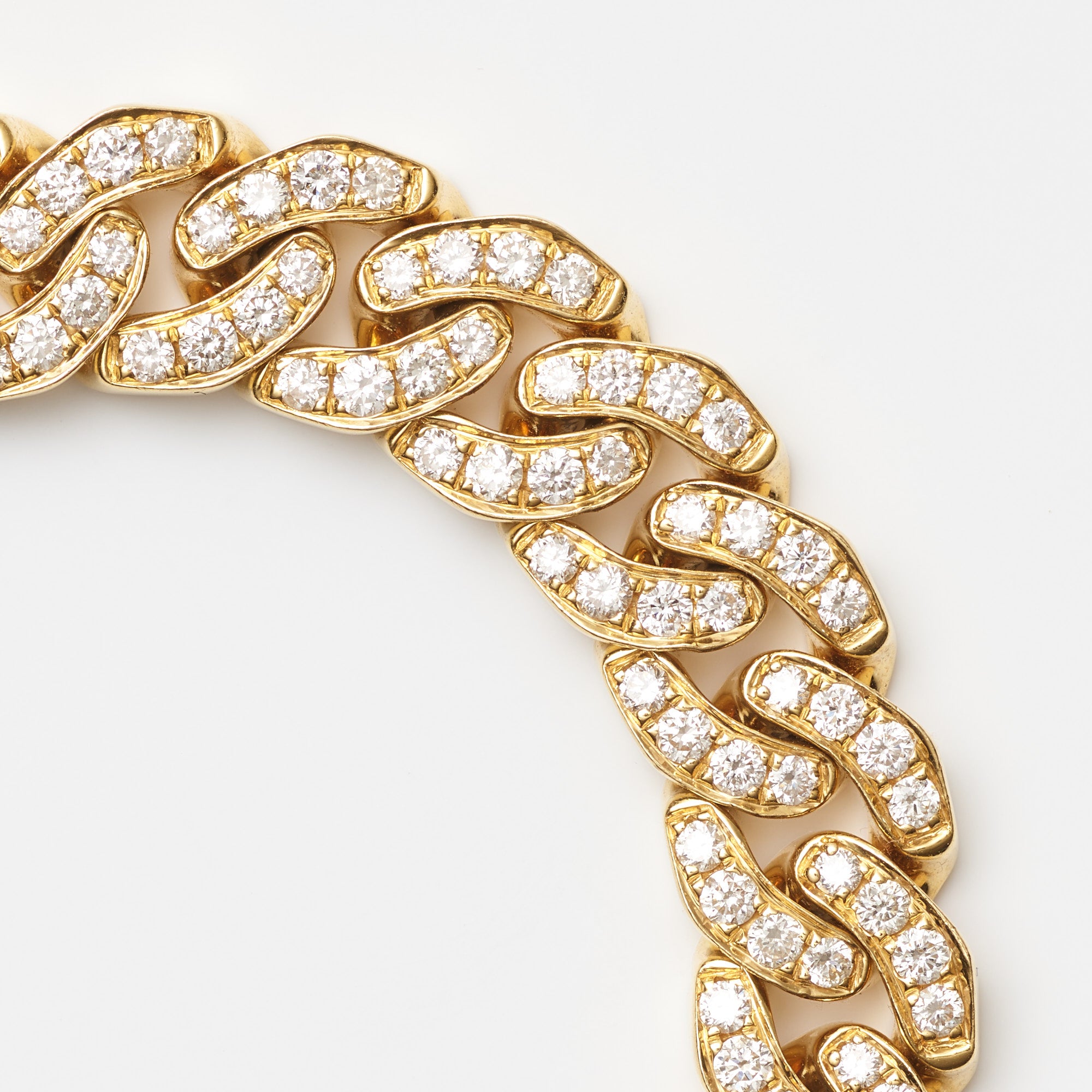 Flat Curb Diamond Link Bracelet