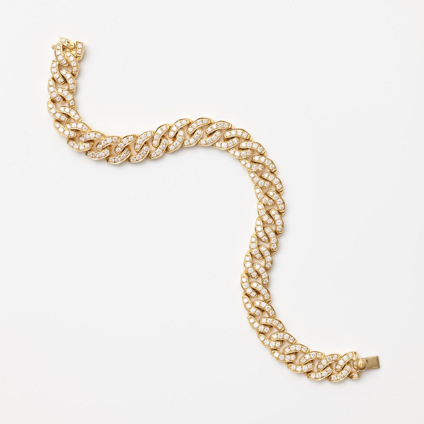 Flat Curb Diamond Link Bracelet