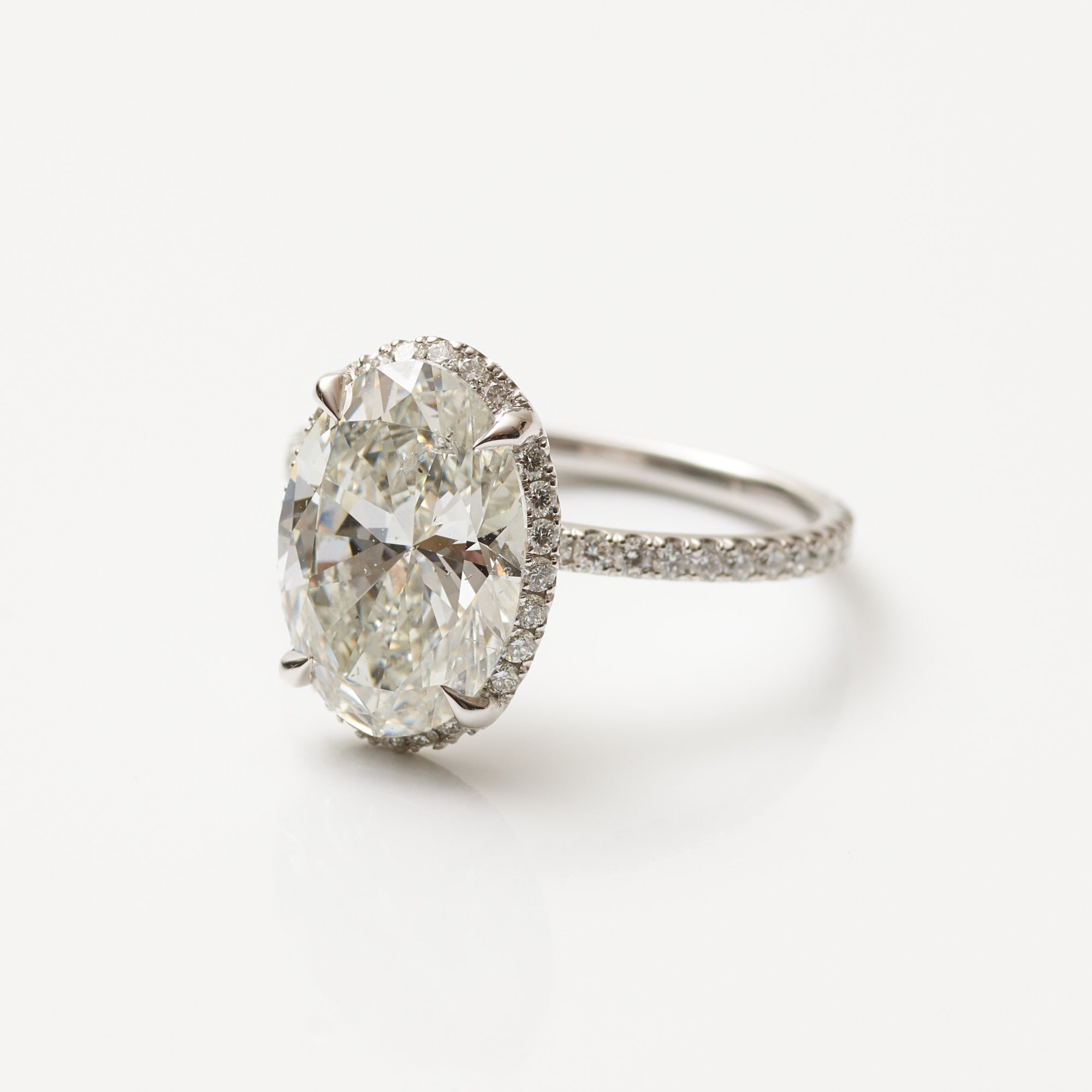 Oval Diamond Hidden Halo Ring